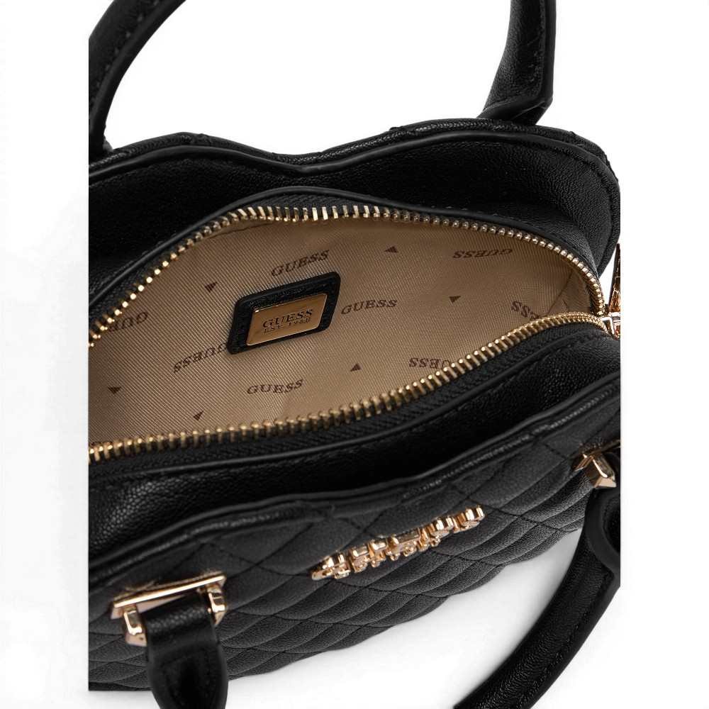 Guess Bolsa de corazón de Atabey Bolso de forma de corazón negro para mujer en material sintético con logo 4G