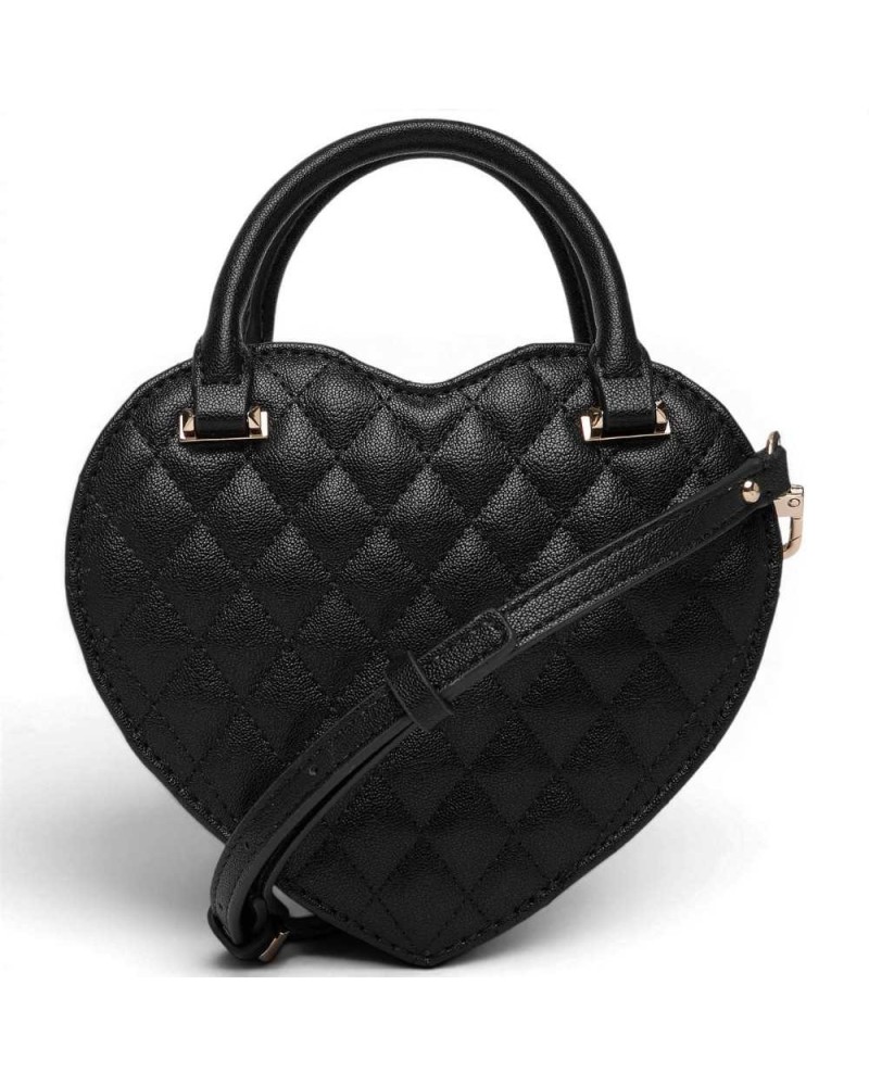 Guess Bolsa de corazón de Atabey Bolso de forma de corazón negro para mujer en material sintético con logo 4G