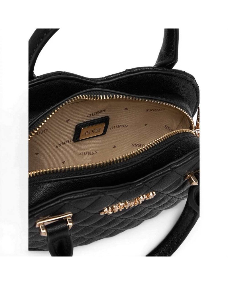 Guess Bolsa de corazón de Atabey Bolso de forma de corazón negro para mujer en material sintético con logo 4G