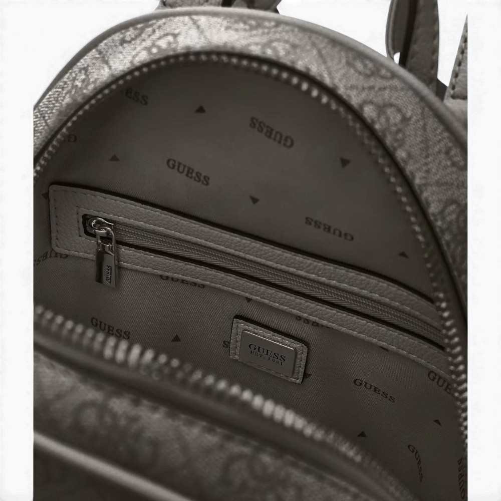 Guess Manhattan ii Sac à dos Logo de charbon pour femmes en matière synthétique avec logo 4G et poches