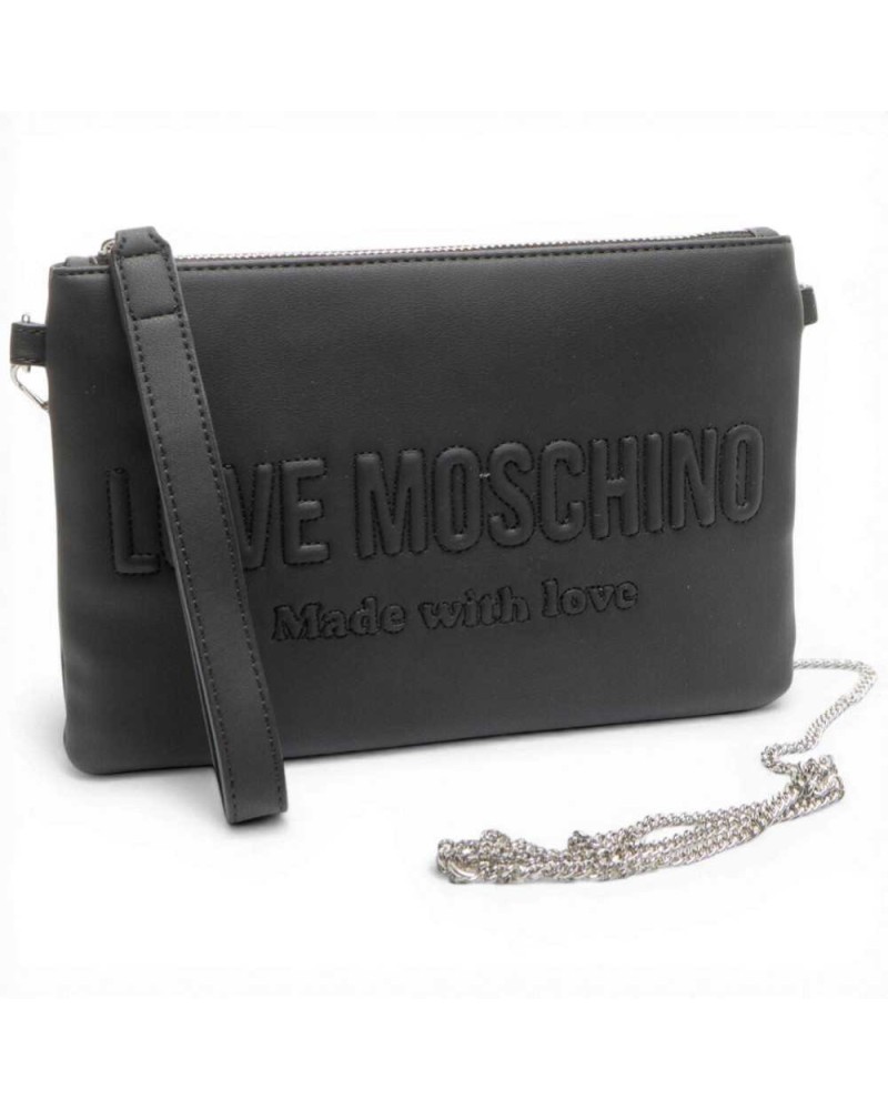 Love Moschino Handtekening liefde vrouw zwart in eco-leer