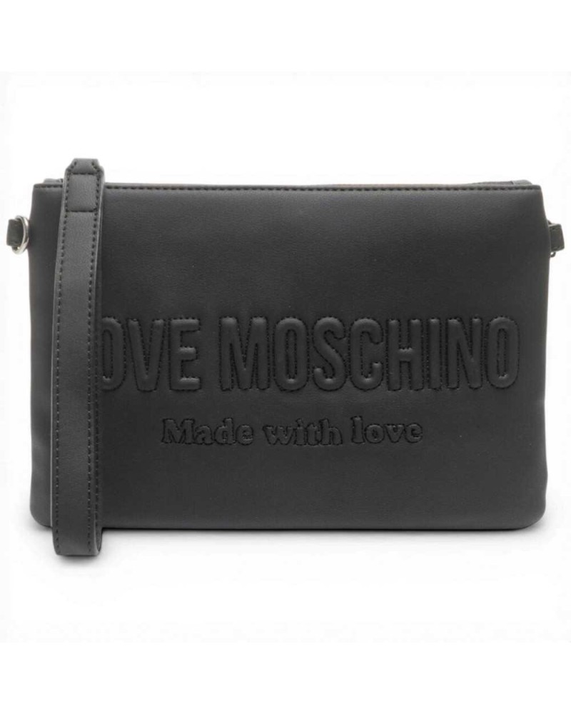 Love Moschino Handtekening liefde vrouw zwart in eco-leer