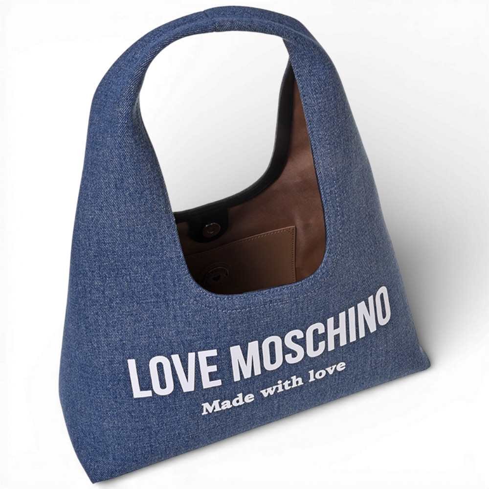 Love Moschino Tissu bleu de denim sac pour femme
