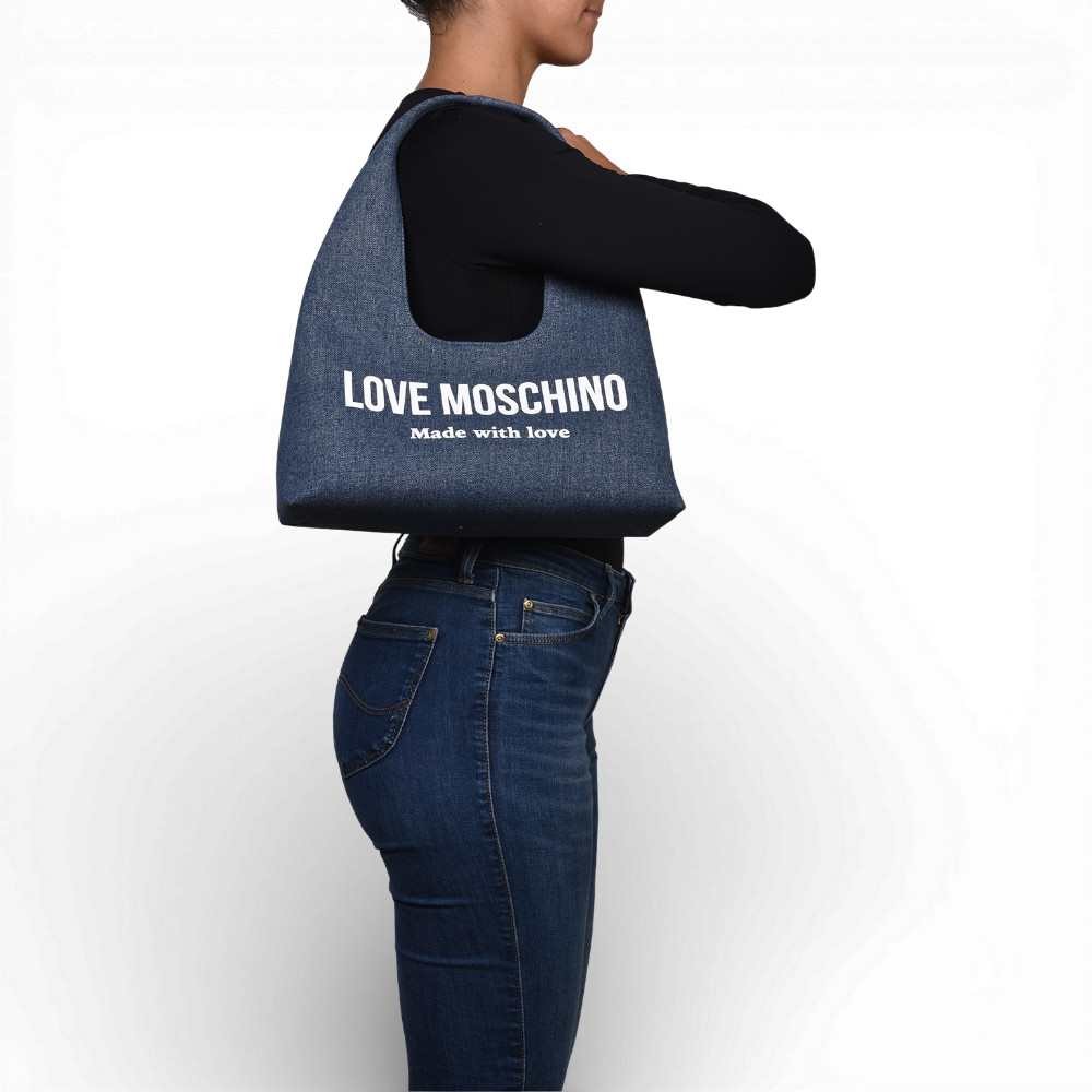 Love Moschino Tissu bleu de denim sac pour femme