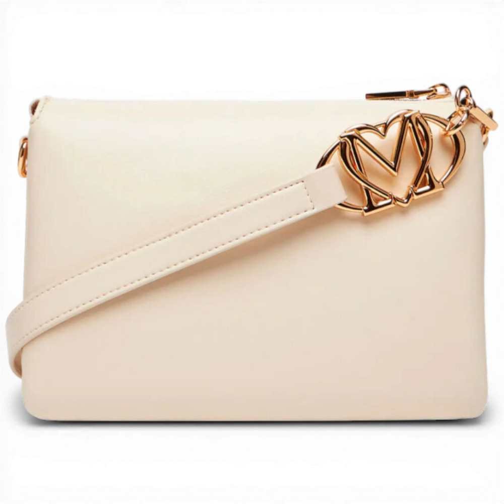 Love Moschino Borsa shopping Logo Pearl Donna Avorio in Eco-pelle
