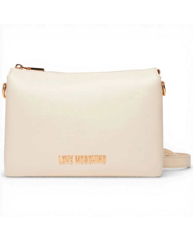 Love Moschino Borsa shopping Logo Pearl Donna Avorio in Eco-pelle