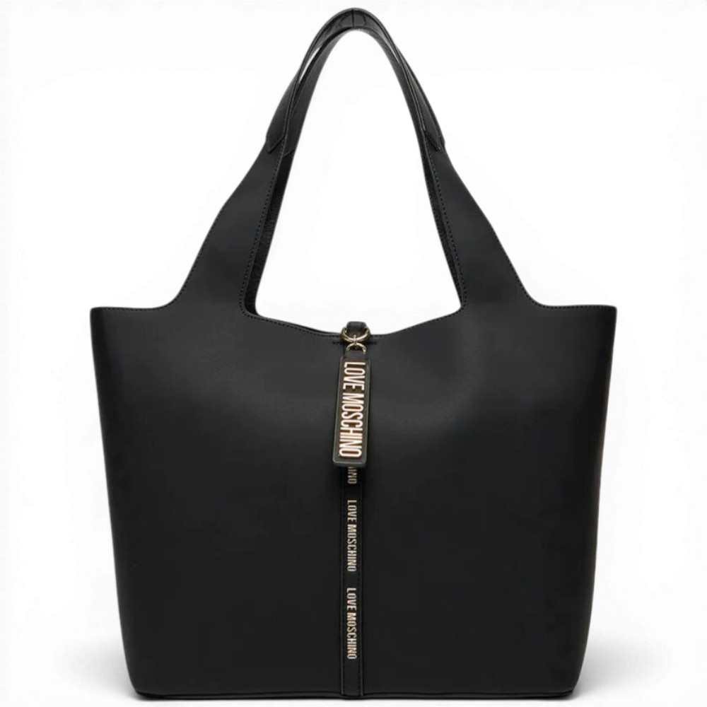 Love Moschino Sac d'achat Charm Femme Noir en éco-cuir