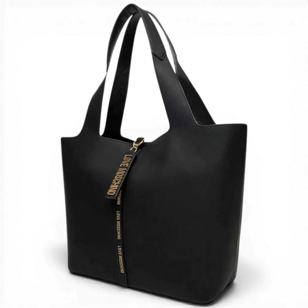 Love Moschino Sac d'achat Charm Femme Noir en éco-cuir