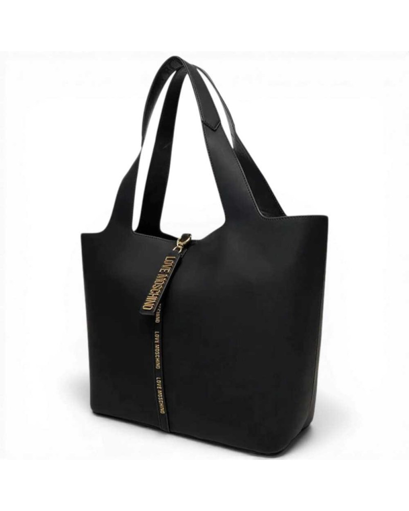 Love Moschino Sac d'achat Charm Femme Noir en éco-cuir