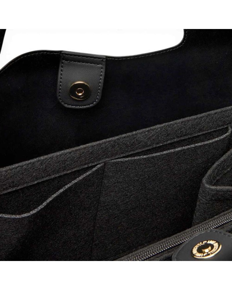Love Moschino Sac d'achat Charm Femme Noir en éco-cuir
