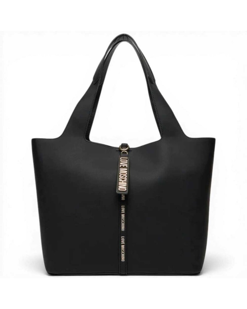 Love Moschino Sac d'achat Charm Femme Noir en éco-cuir