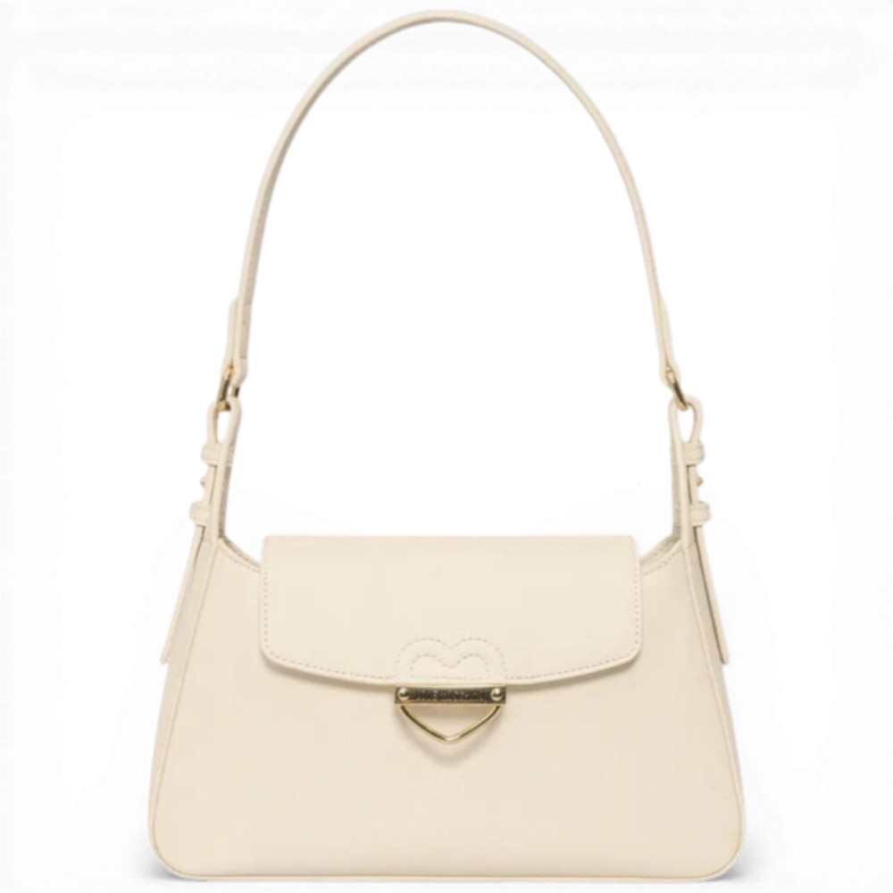 Love Moschino Borsa shopping Logo Zip Donna Avorio in Eco-pelle