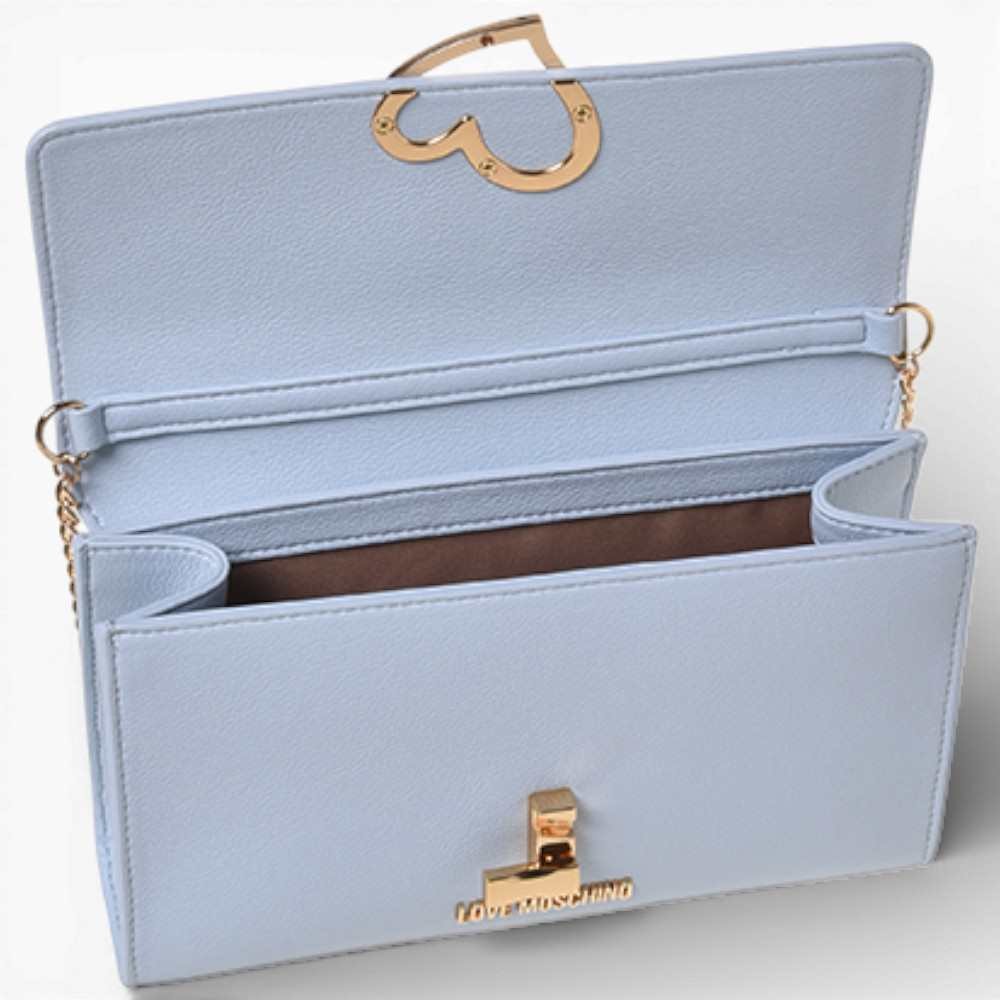 Love Moschino Borsetta Donna Celeste in Ecopelle con Logo Dorato