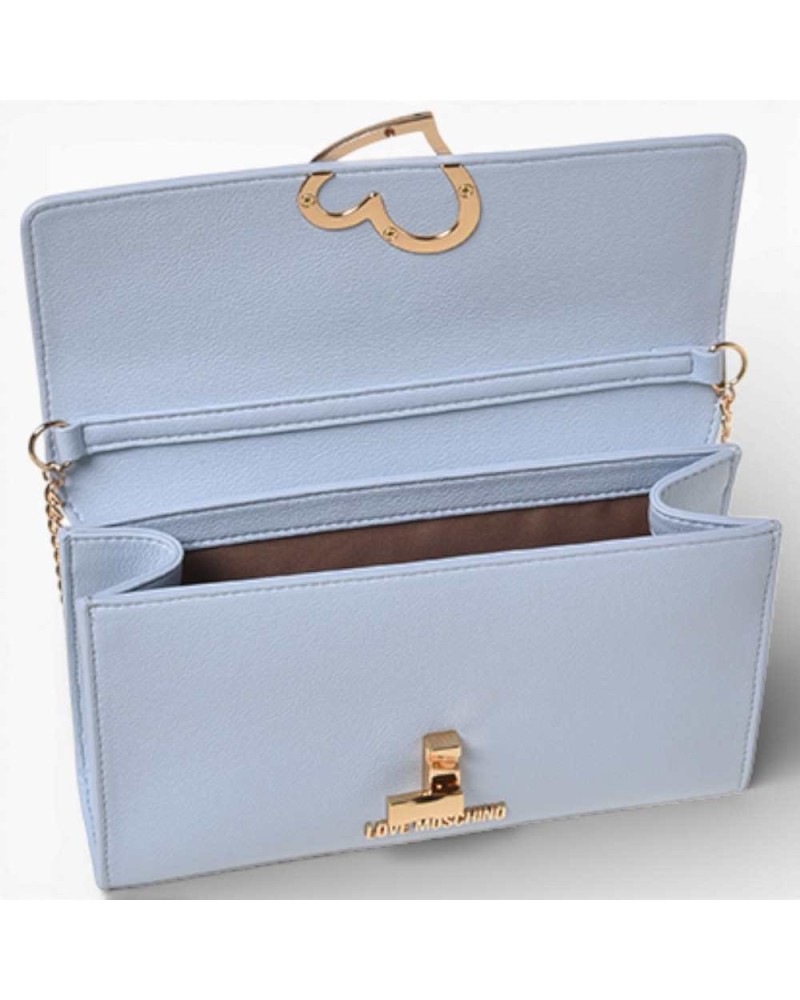 Love Moschino Borsetta Donna Celeste in Ecopelle con Logo Dorato