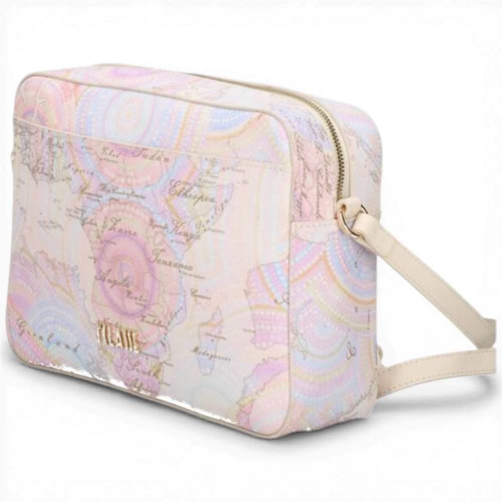 Alviero Martini 1 Classe Geo Punkte Kunst Frau Multicolor Stoff Reporter Tasche