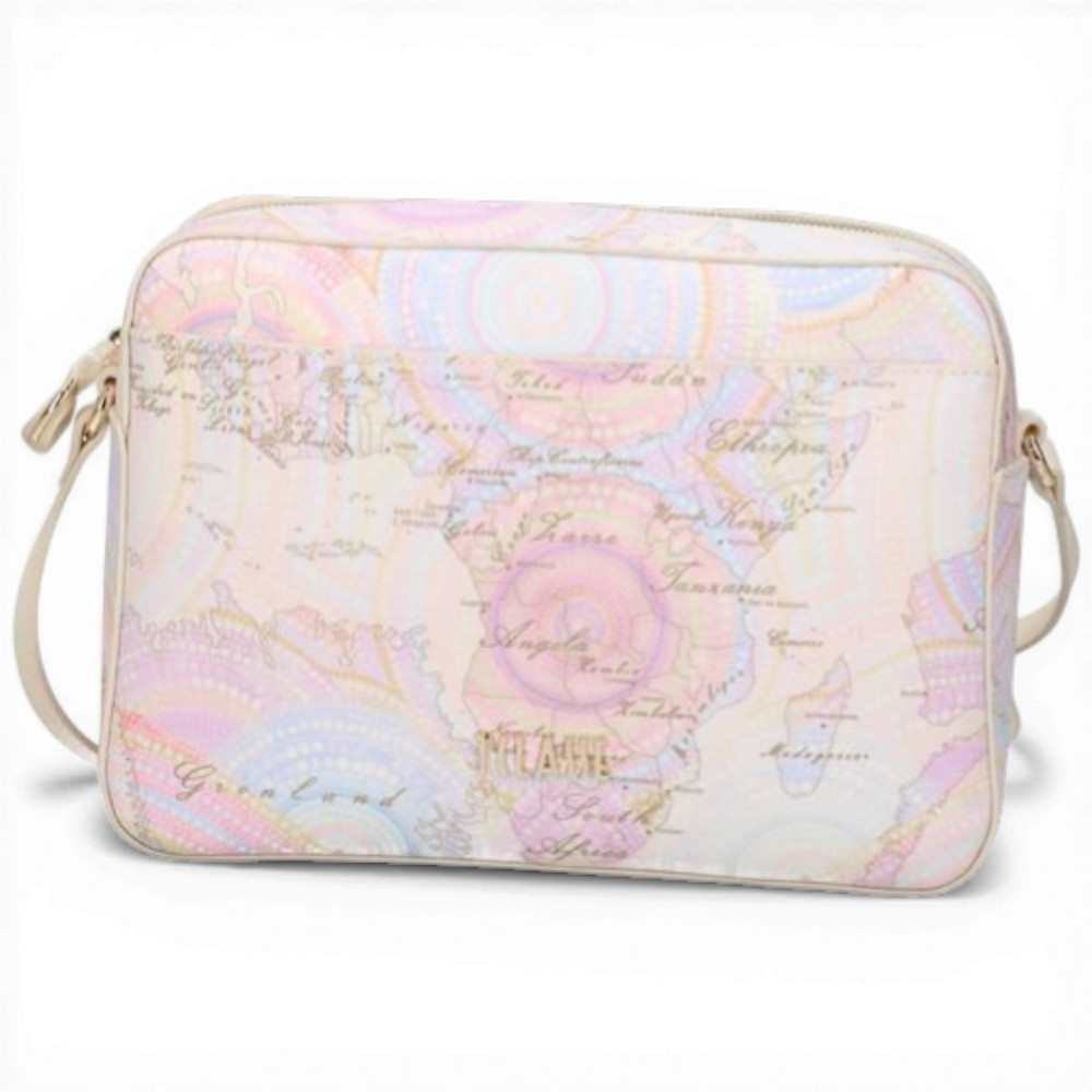 Alviero Martini 1 Classe Geo Punkte Kunst Frau Multicolor Stoff Reporter Tasche