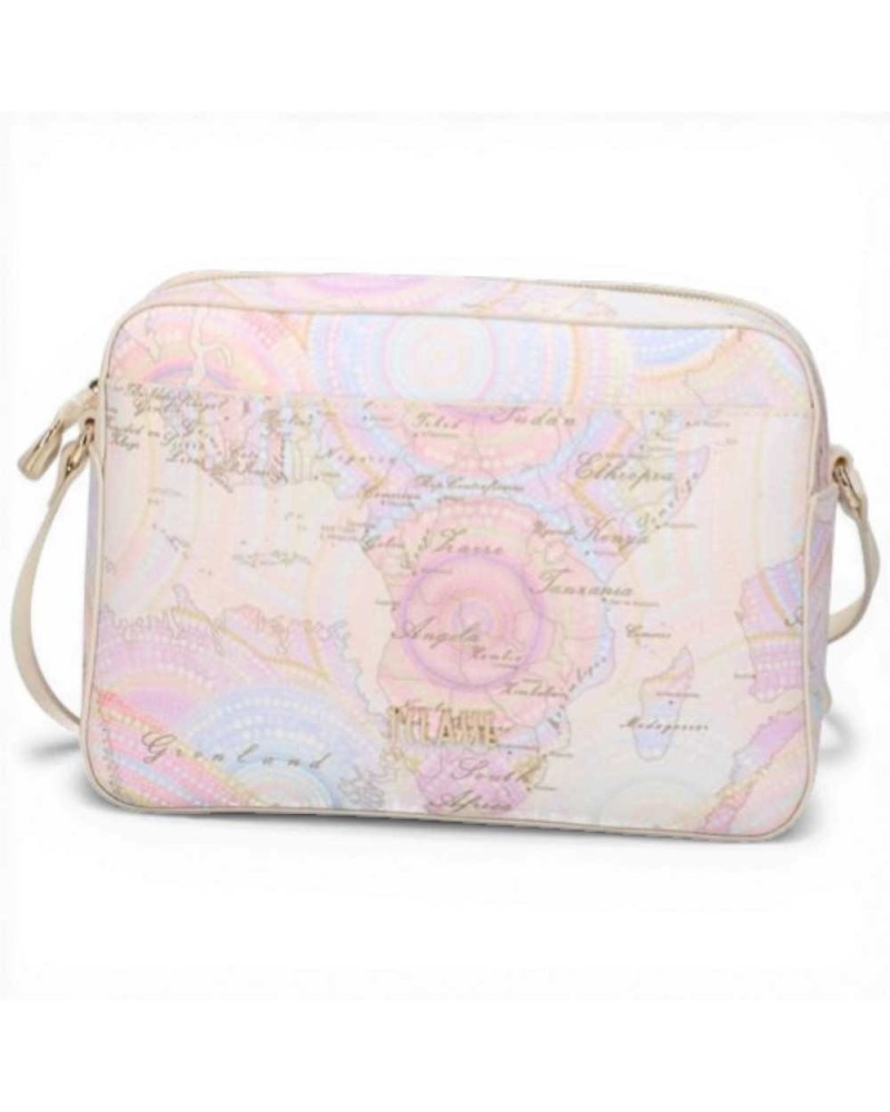 Alviero Martini 1 Classe Geo Punkte Kunst Frau Multicolor Stoff Reporter Tasche