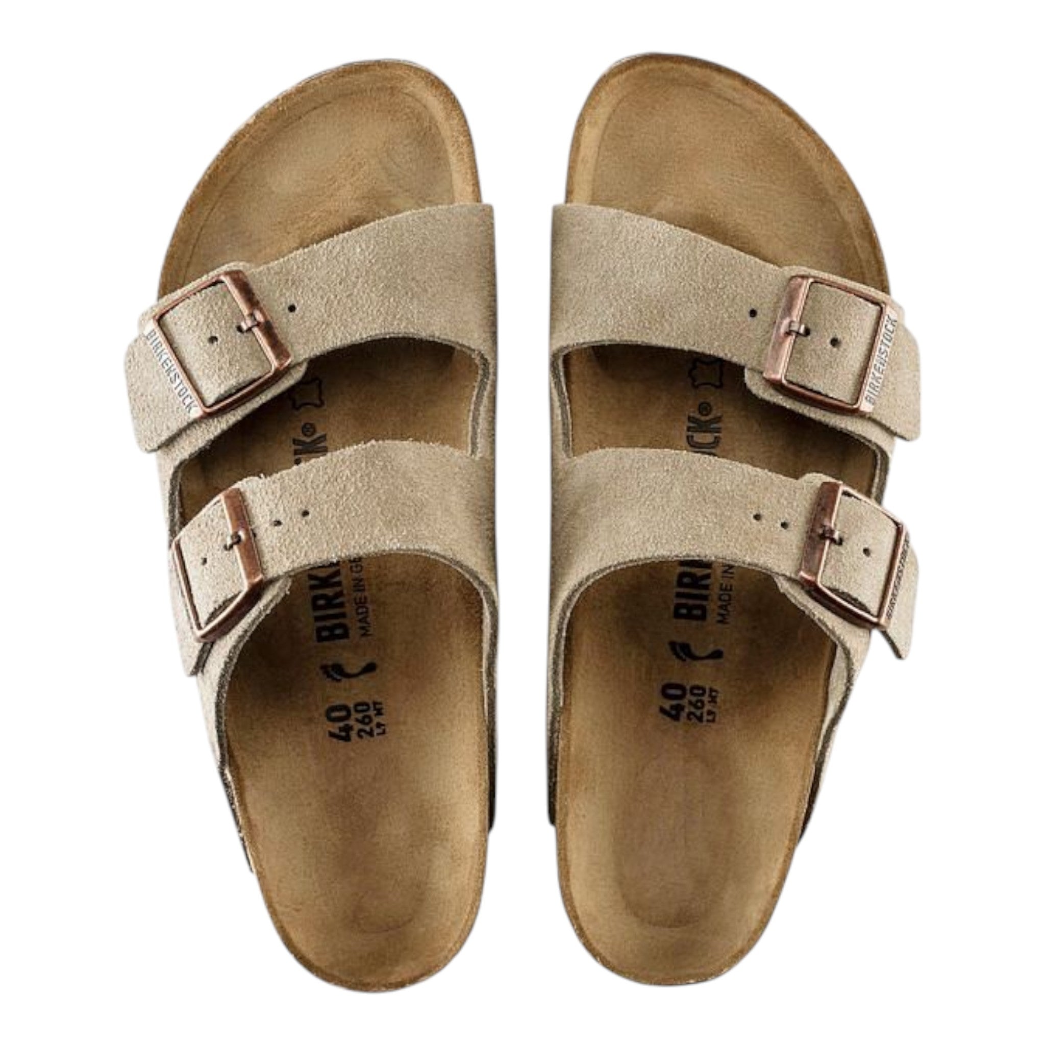 sandali unisex birkenstock arizona - taupe suede leather