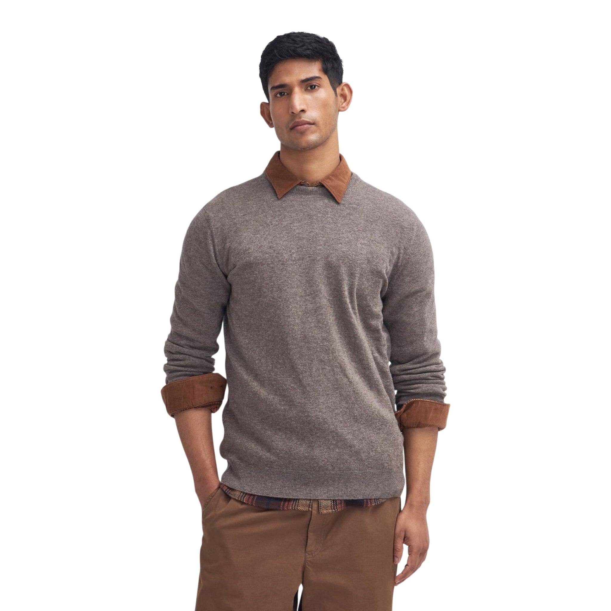 jersey Barbour esencial l/wool tripneck - piedra oscura