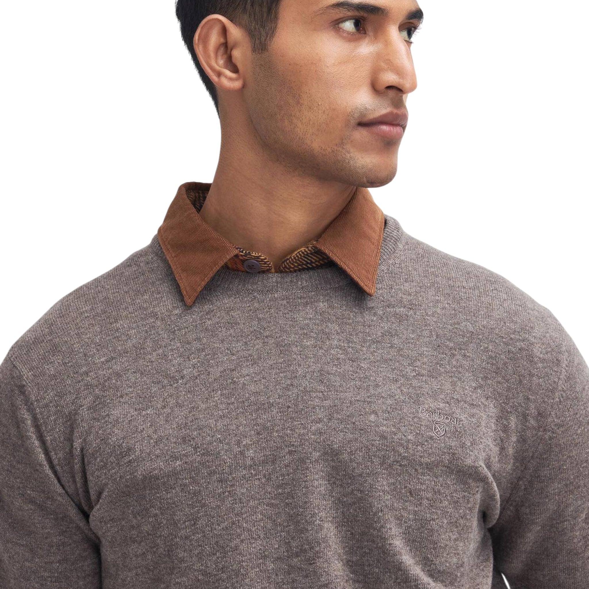 jersey Barbour esencial l/wool tripneck - piedra oscura