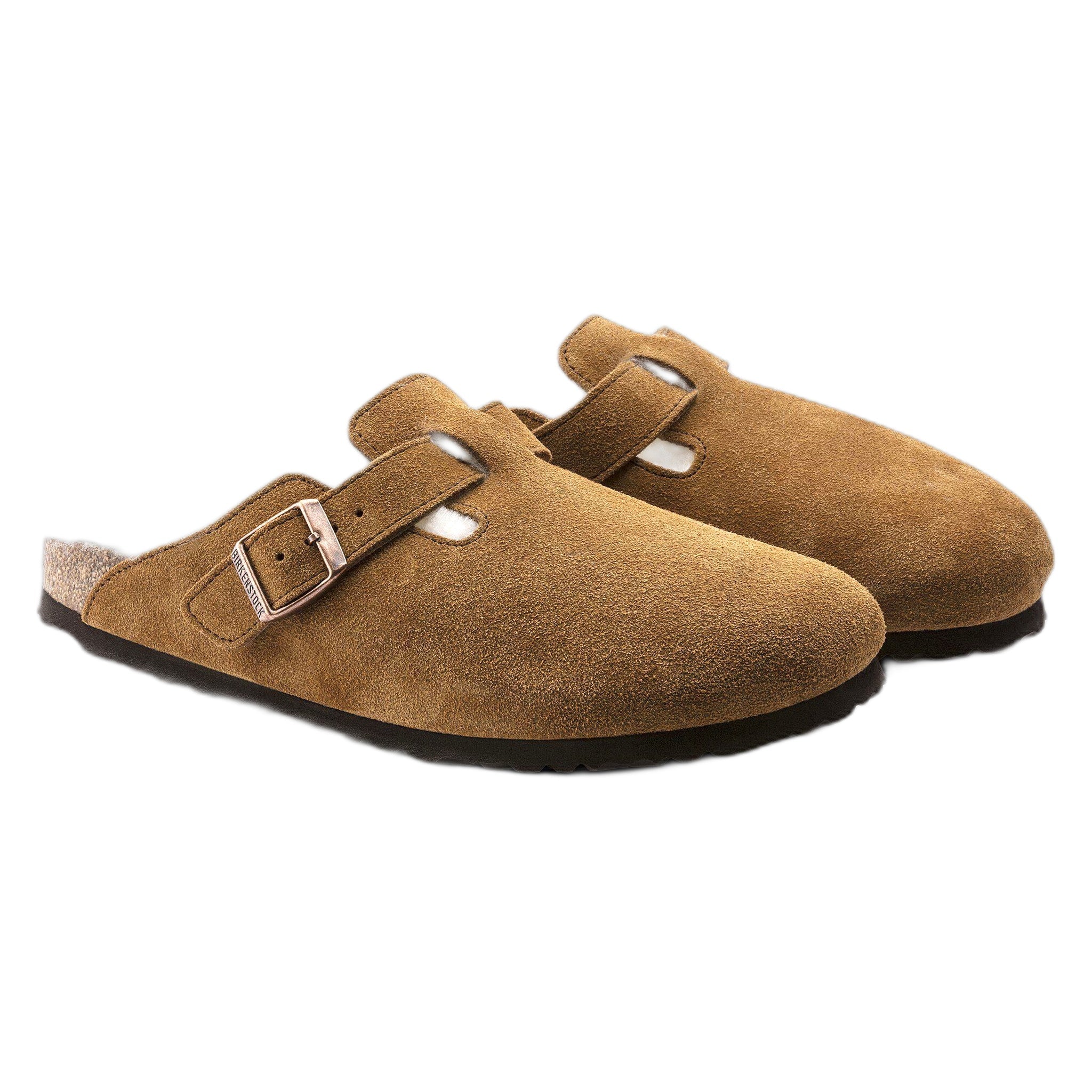 sabot birkenstock boston shearling suede leather - mink