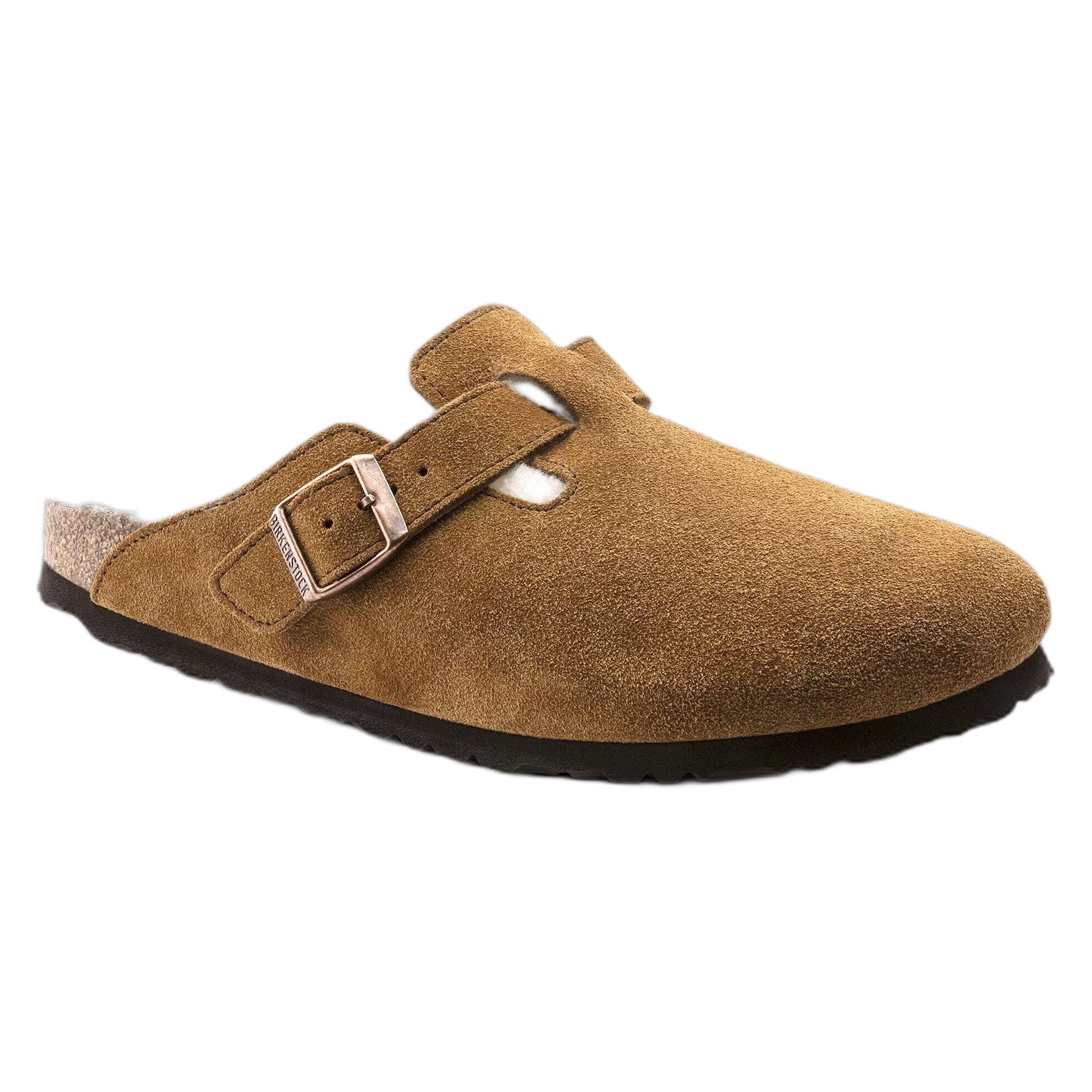 sabot birkenstock boston shearling suede leather - mink