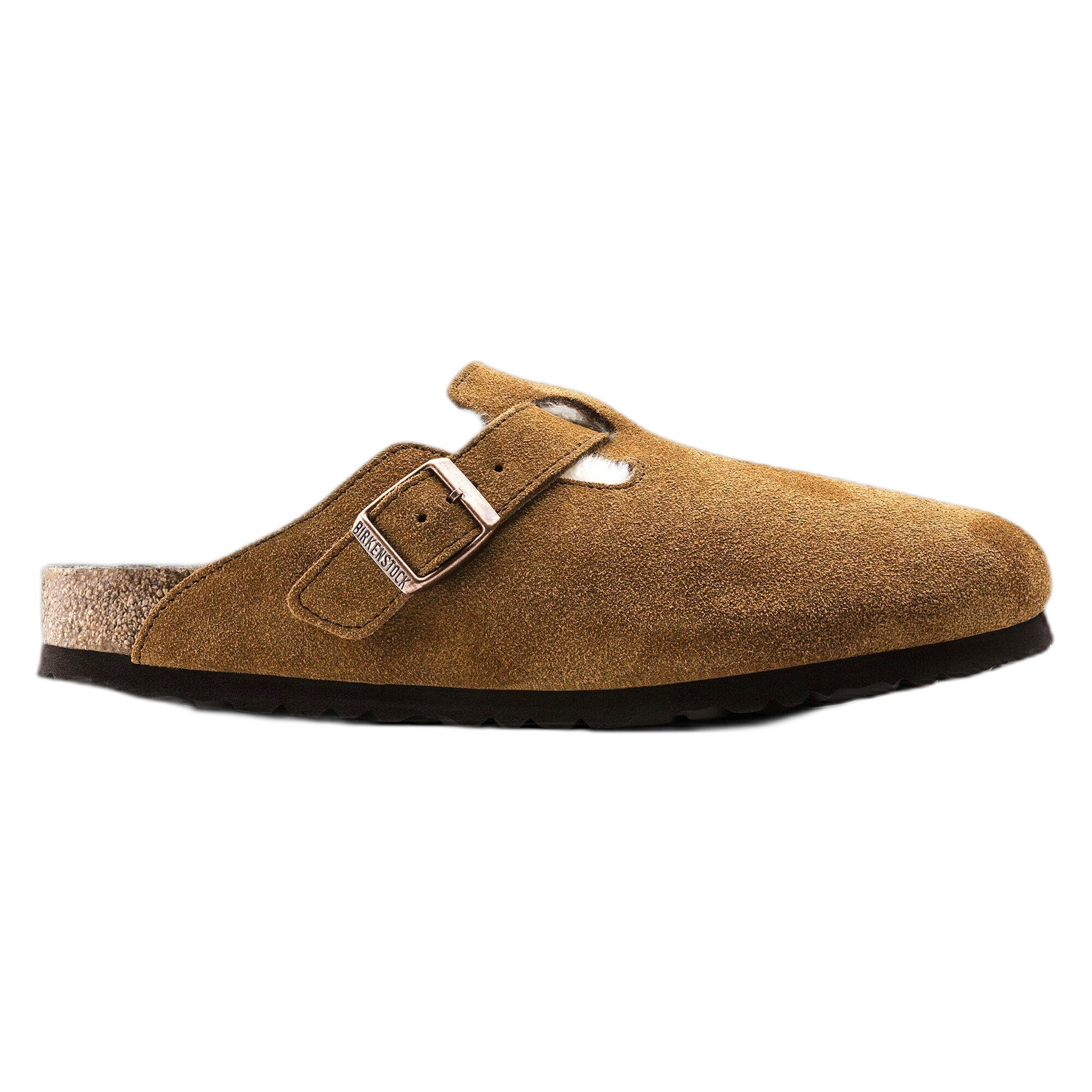 sabot birkenstock boston shearling suede leather - mink