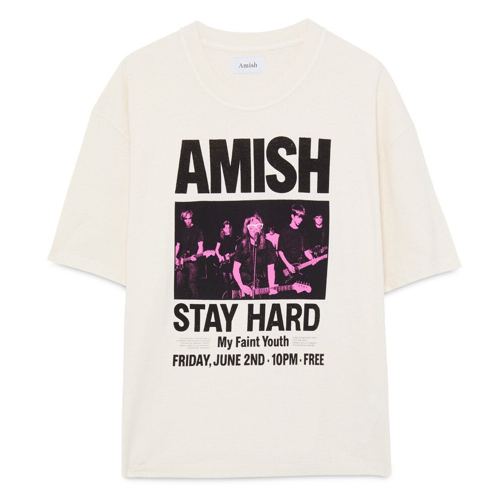 t-shirt Amish unisex crop jersey stay hard dyed - ecru