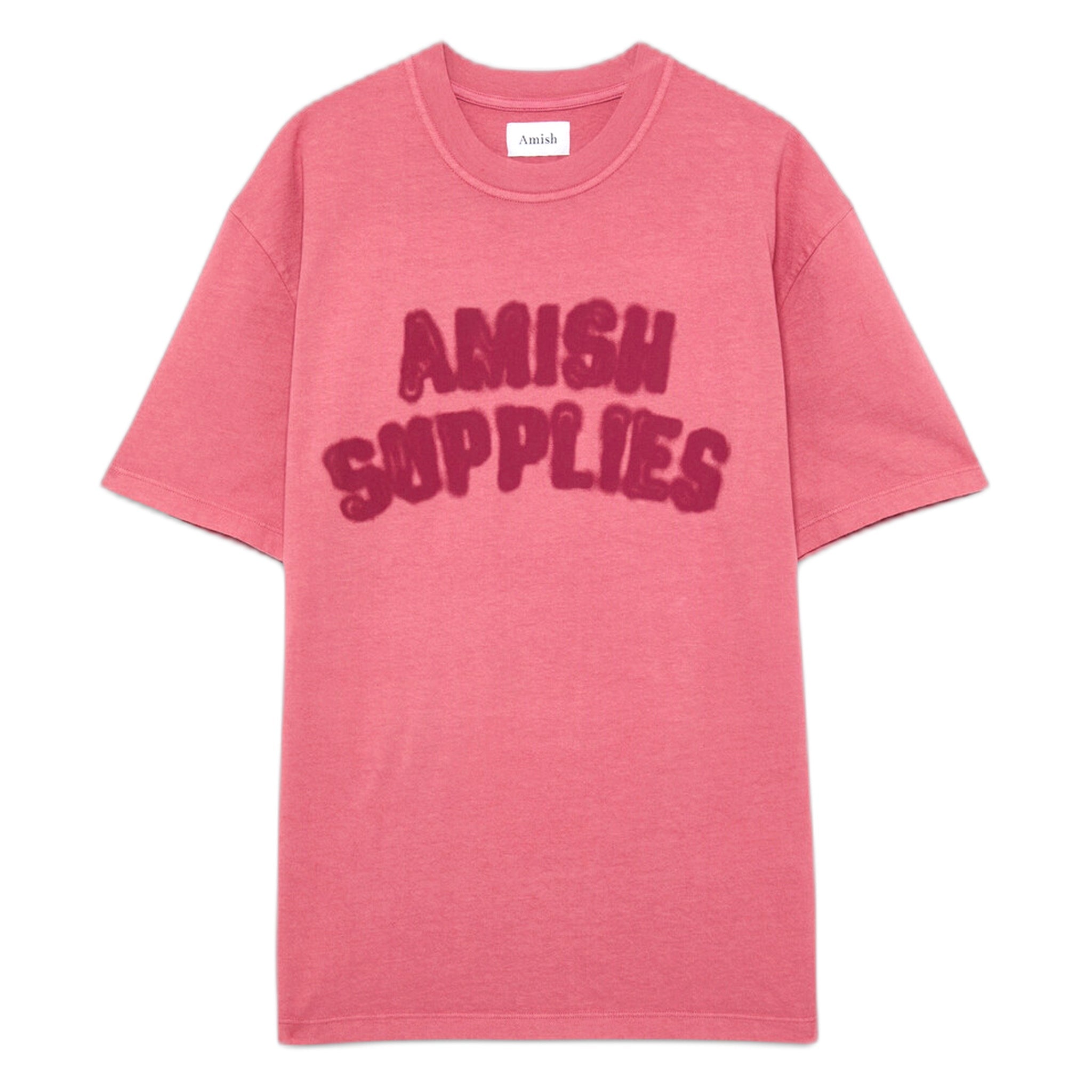 T-shirt Amish unisex jersey logo schaduw stof - roze