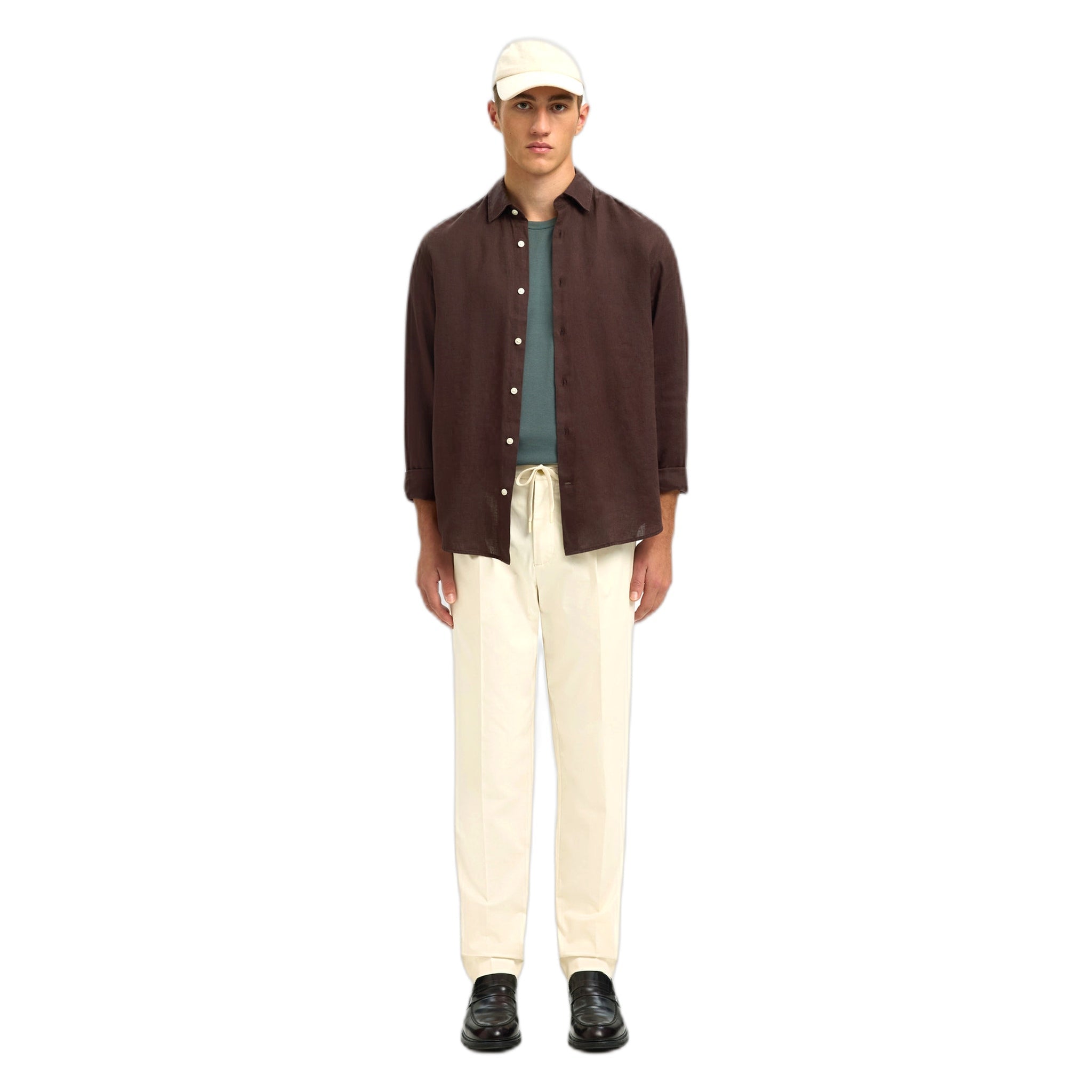 pantaloni selected homme 190 regular tape leroy pleat jari pant - beige