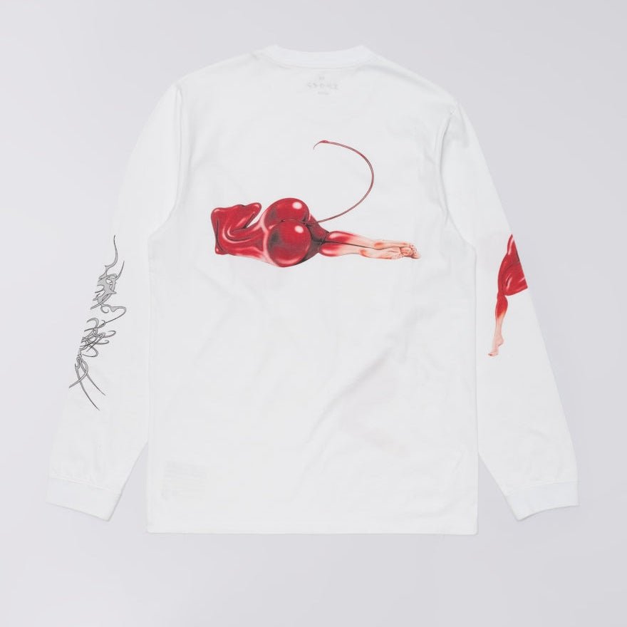 longsleve Edwin cherry diablo ts ls - blanco