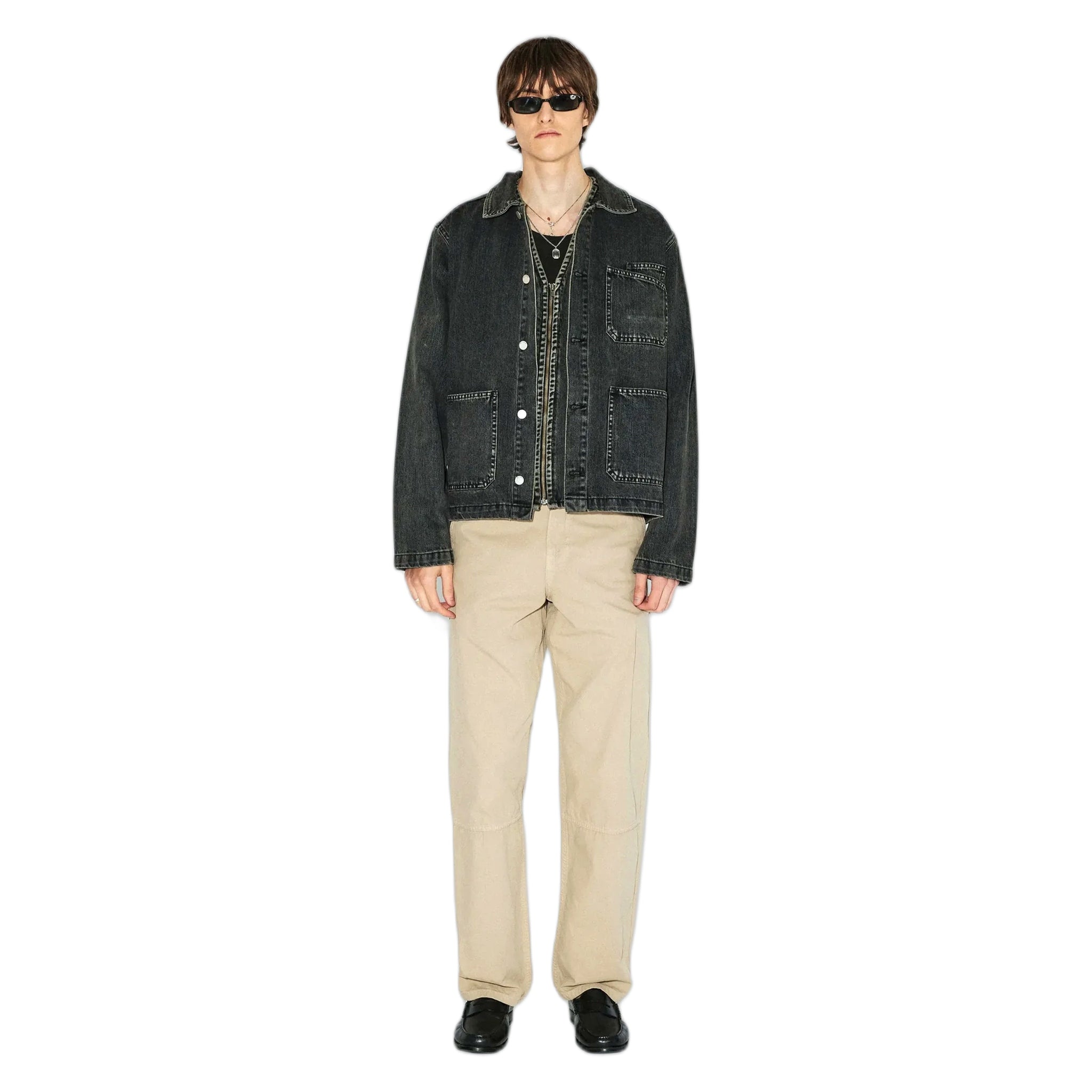 jacket dr denim evon worker jacket - aged black