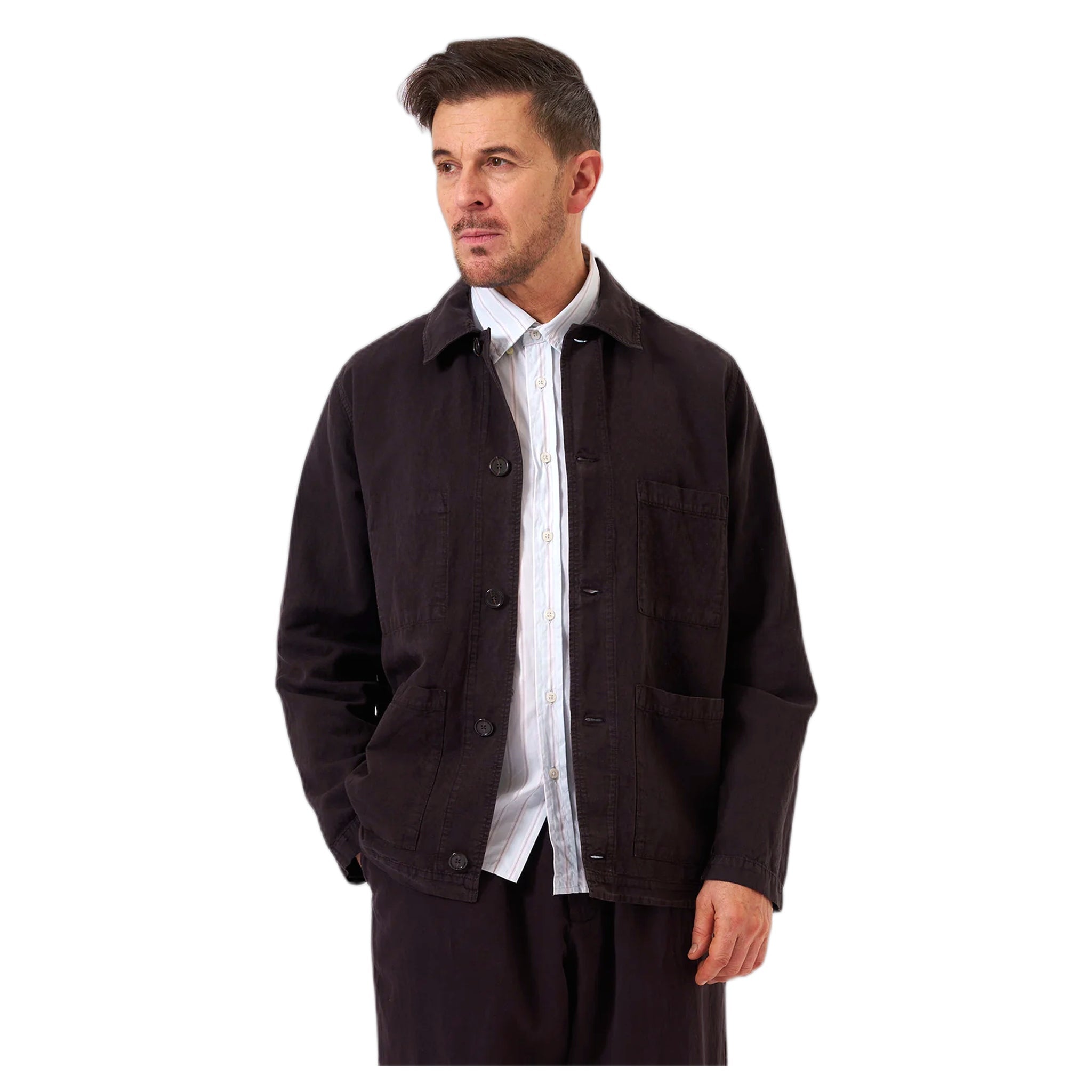 chaqueta Universal Works tapar toda la chaqueta lyo lino mezcla - licorice