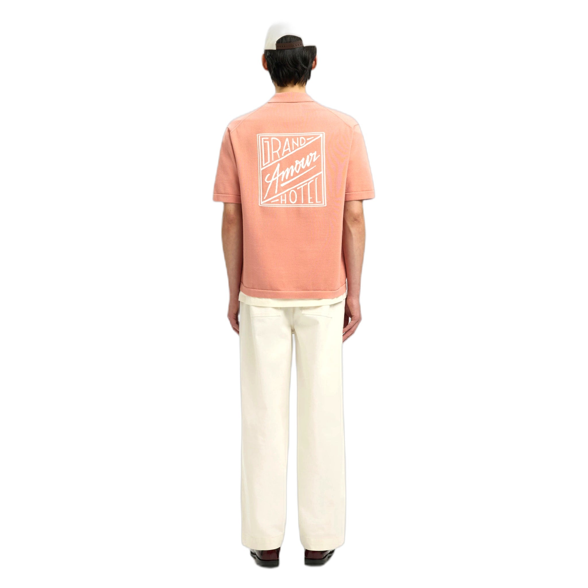 T-shirt Selected Homme amour intarsia relax polo cardigan - rose