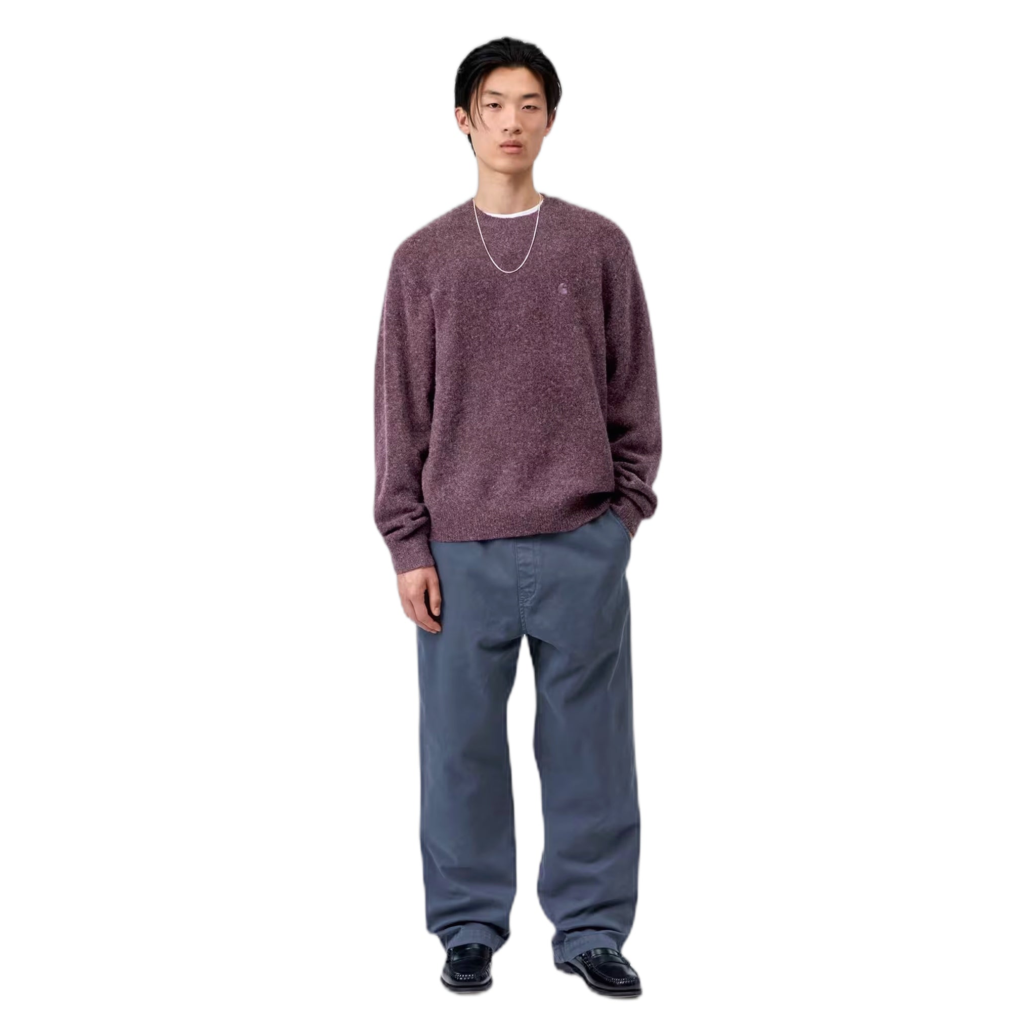 maglione carhartt wip curtis sweater - tangled shady purple