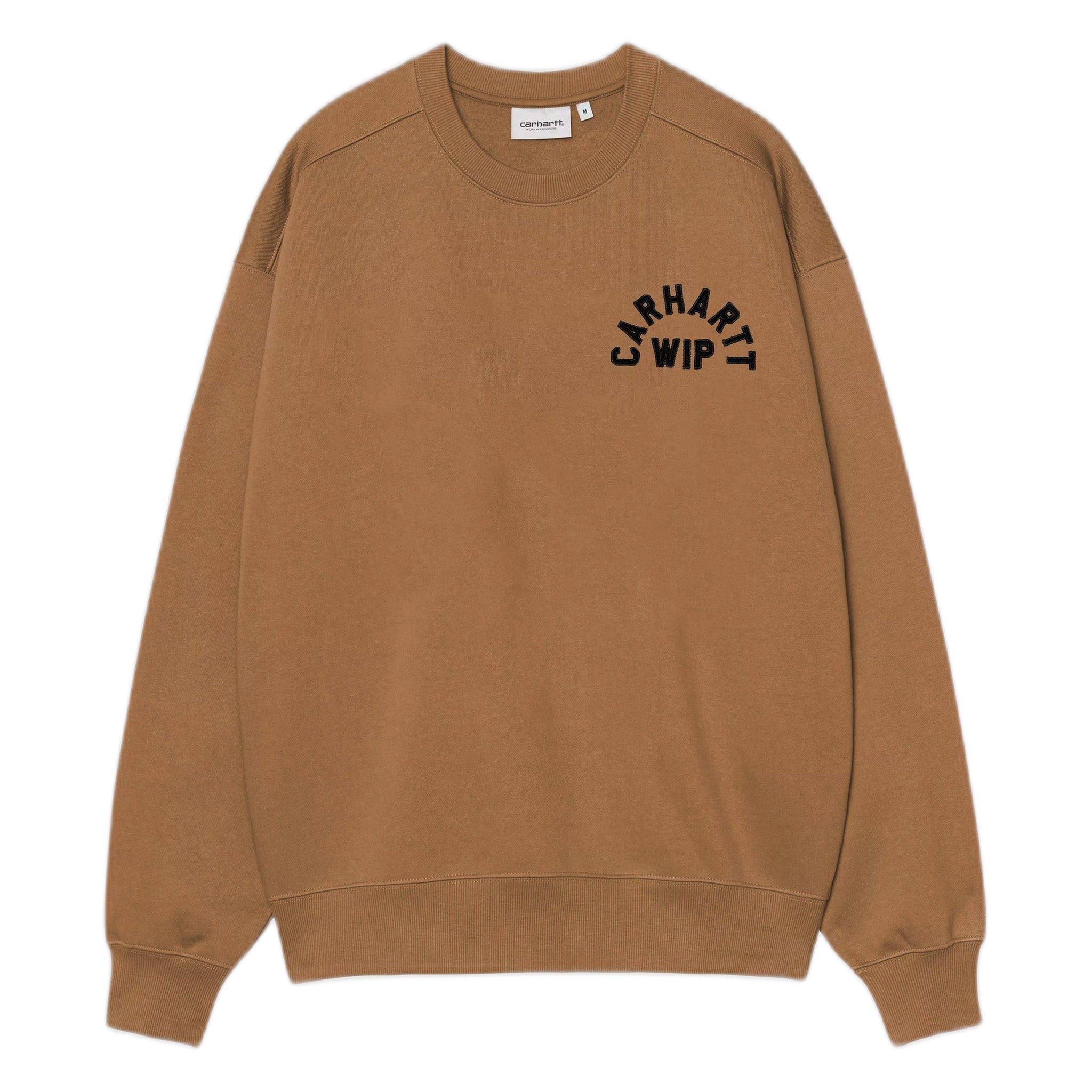 phenol Carhartt Wip arch script sweat - wip h brown / black stone washed