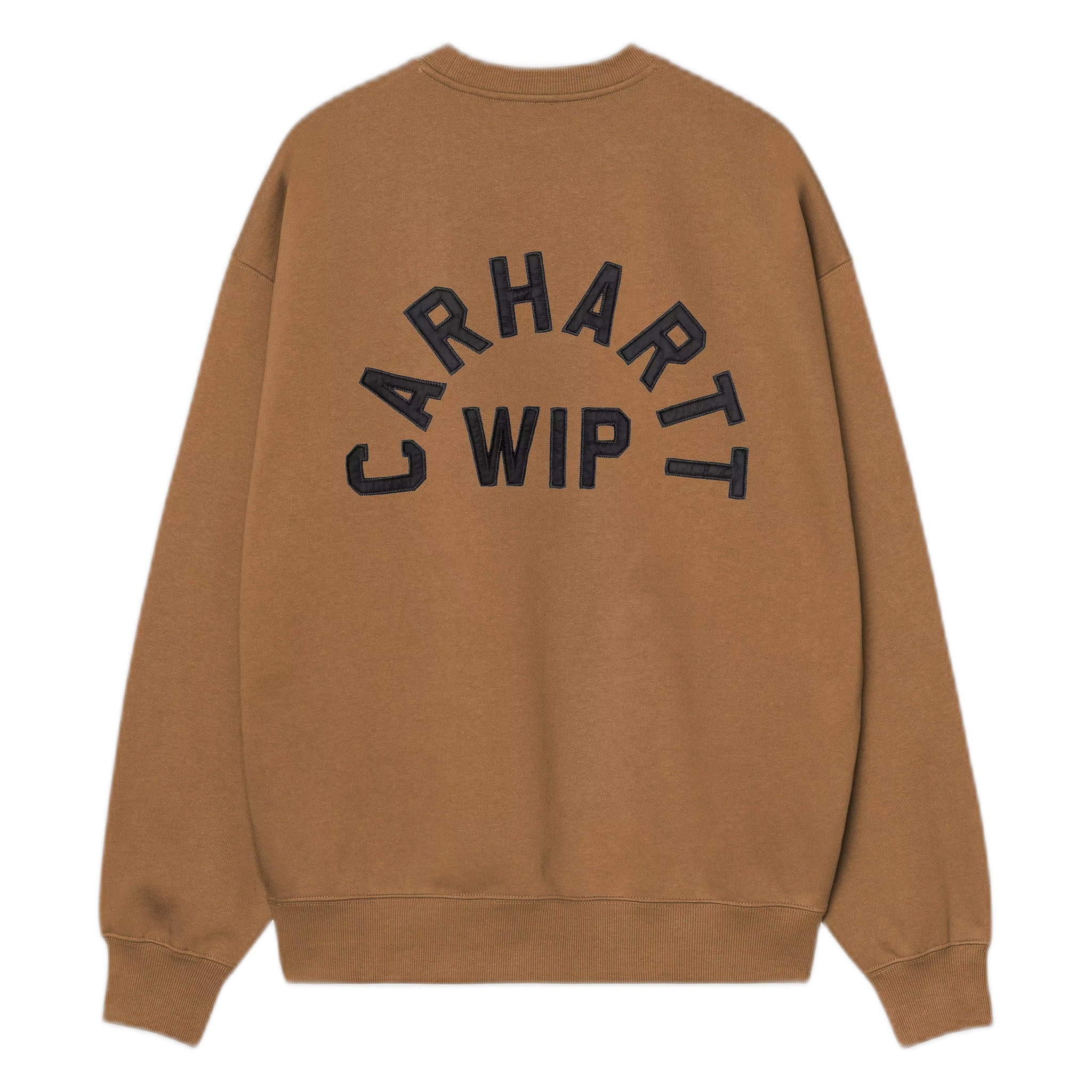 phenol Carhartt Wip arch script sweat - wip h brown / black stone washed