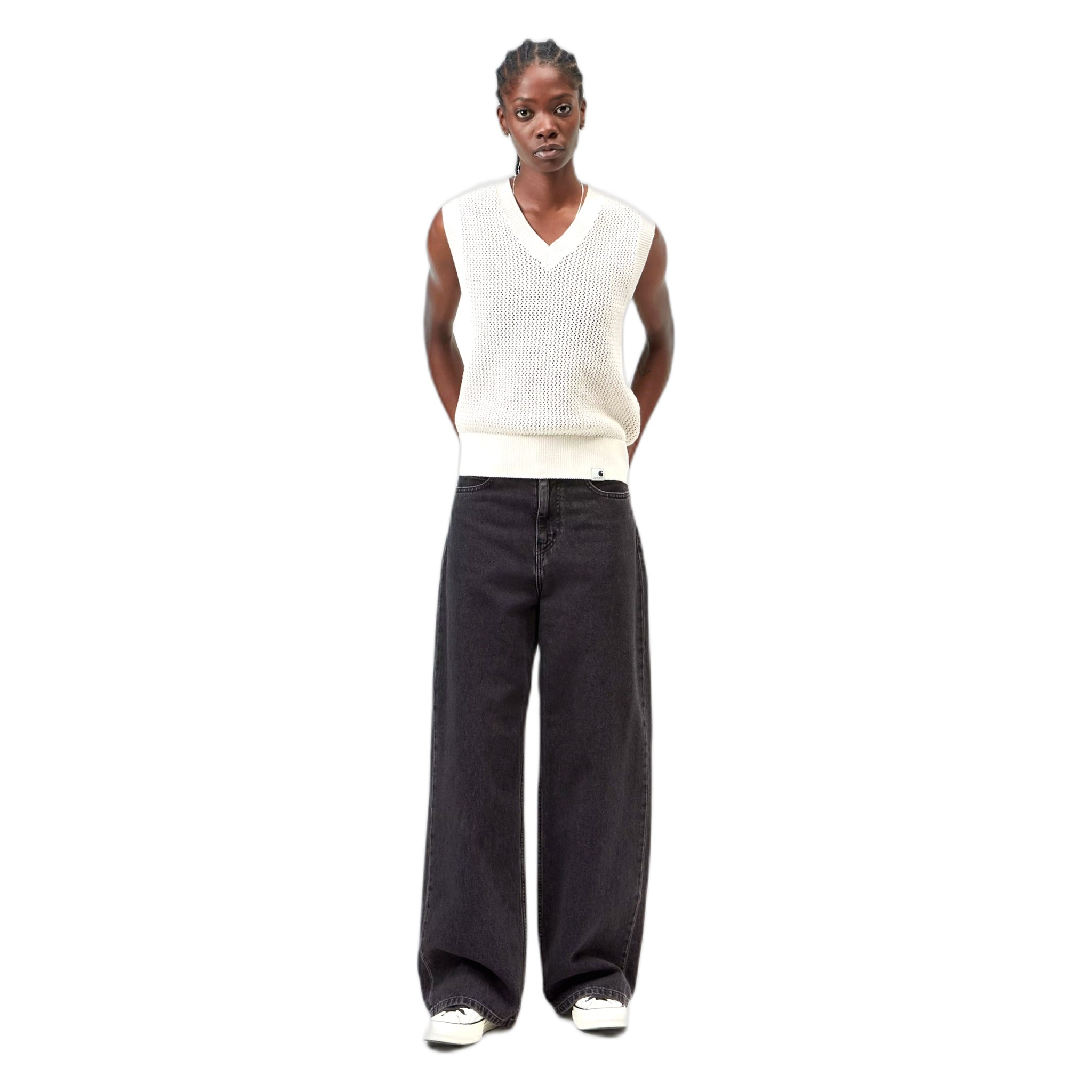 jeans carhartt wip w' jane pant - black heavy stone wash