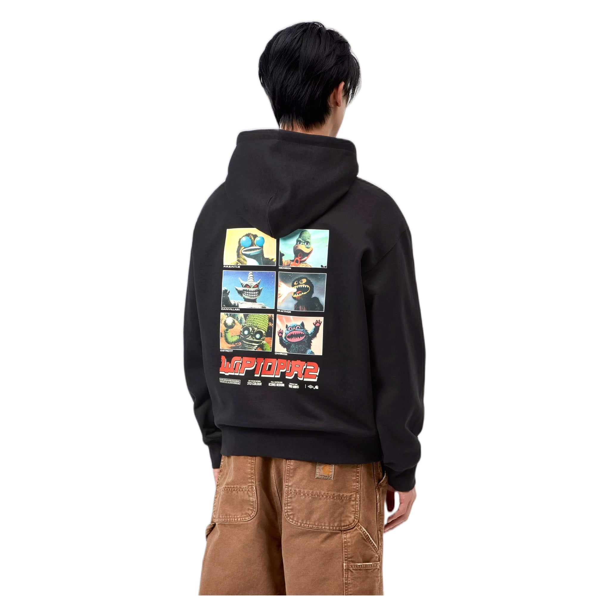 fenol Carhartt Wip hooded wiptopia 2 sudor - negro