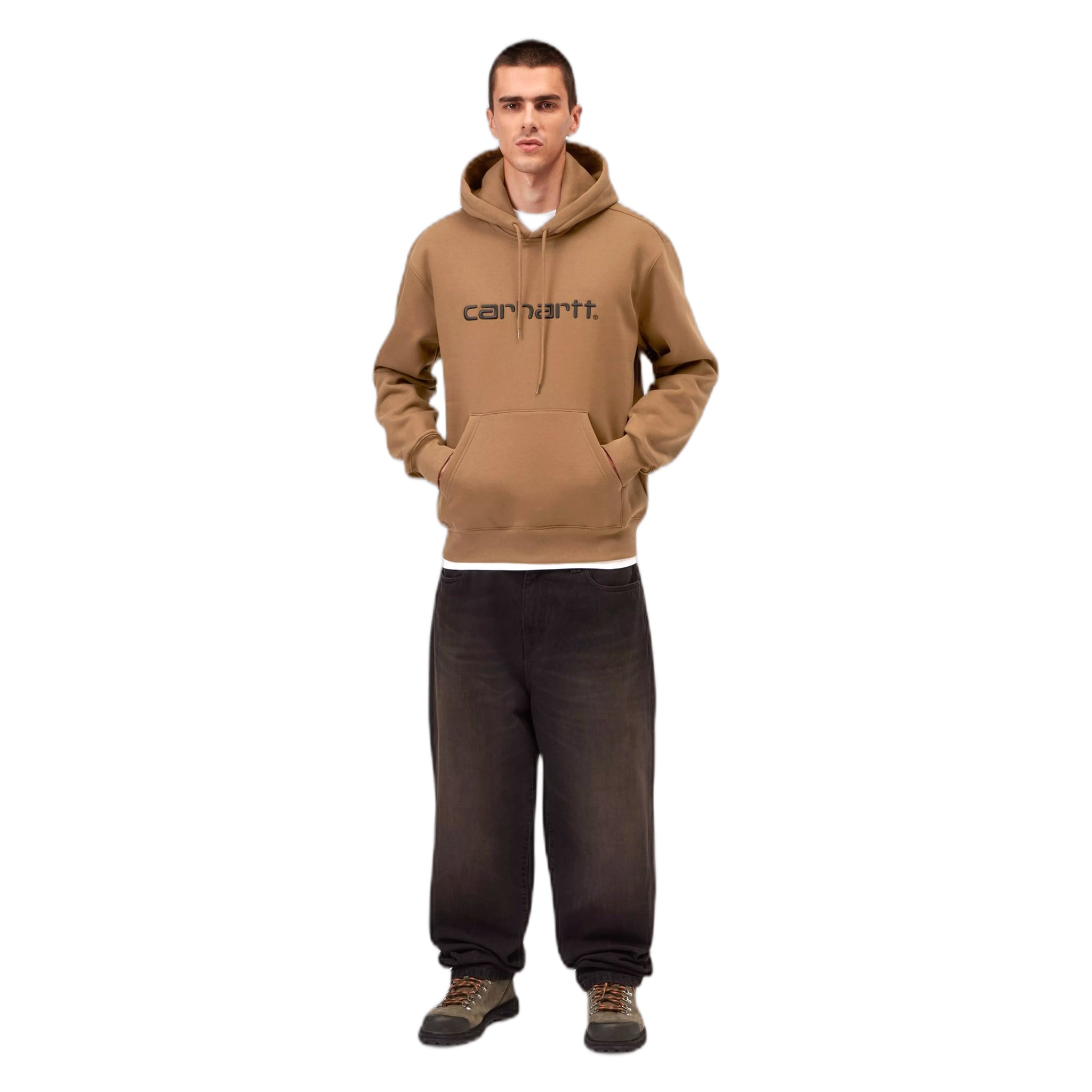 phenol Carhartt Wip hooded carhartt sweatshirt - wip h brown / black