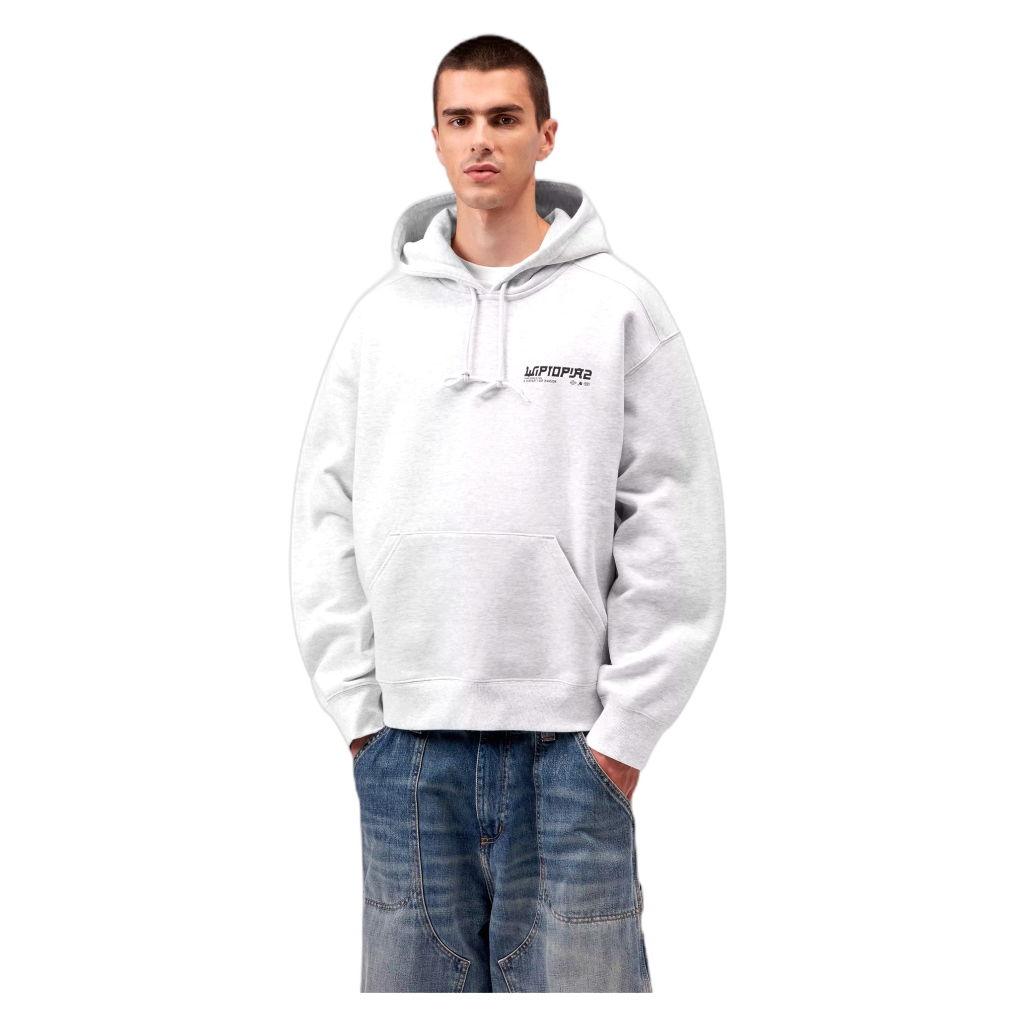 phenol Carhartt Wip hooded wiptopia 2 sweatshirt - ash heather
