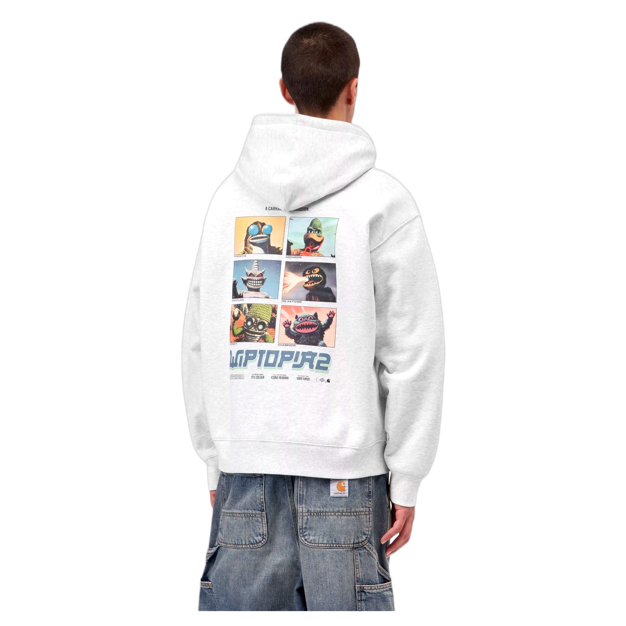 phenol Carhartt Wip hooded wiptopia 2 sweatshirt - ash heather