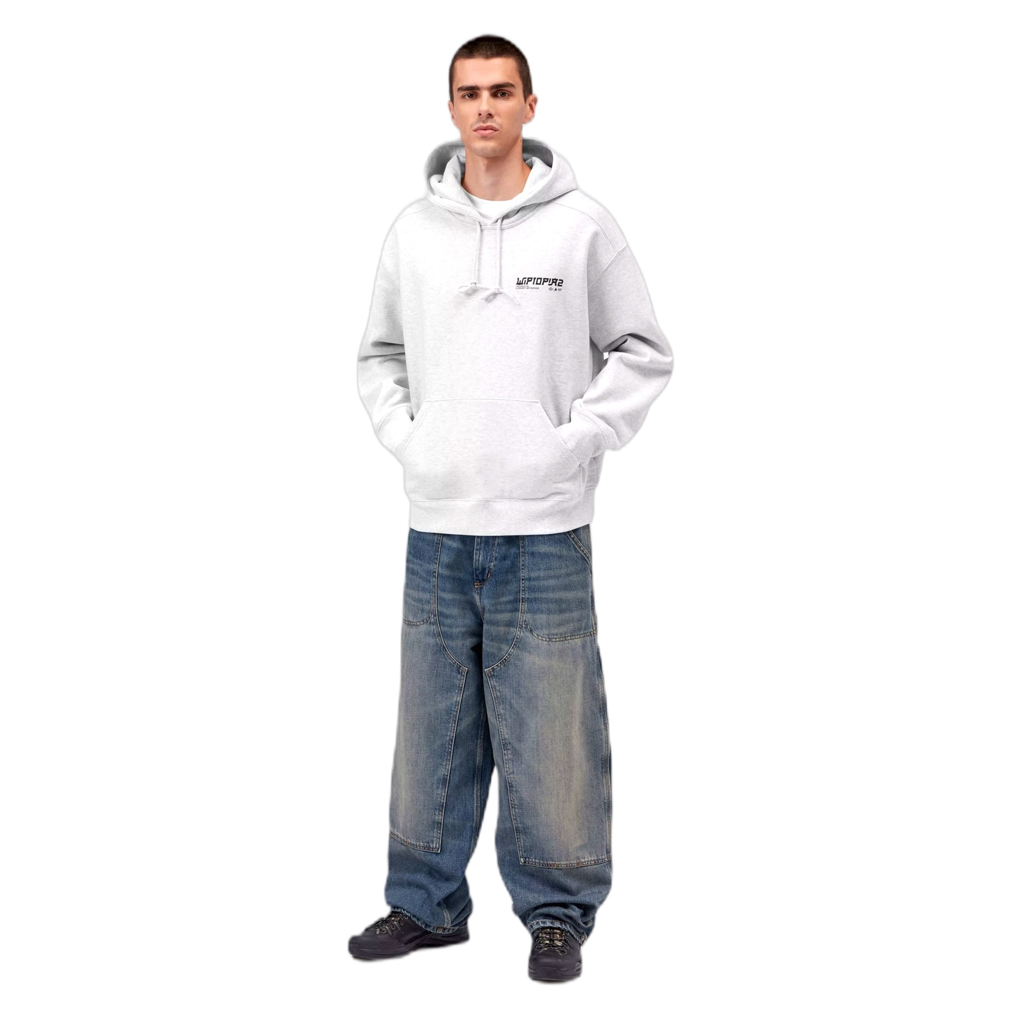 phenol Carhartt Wip hooded wiptopia 2 sweatshirt - ash heather
