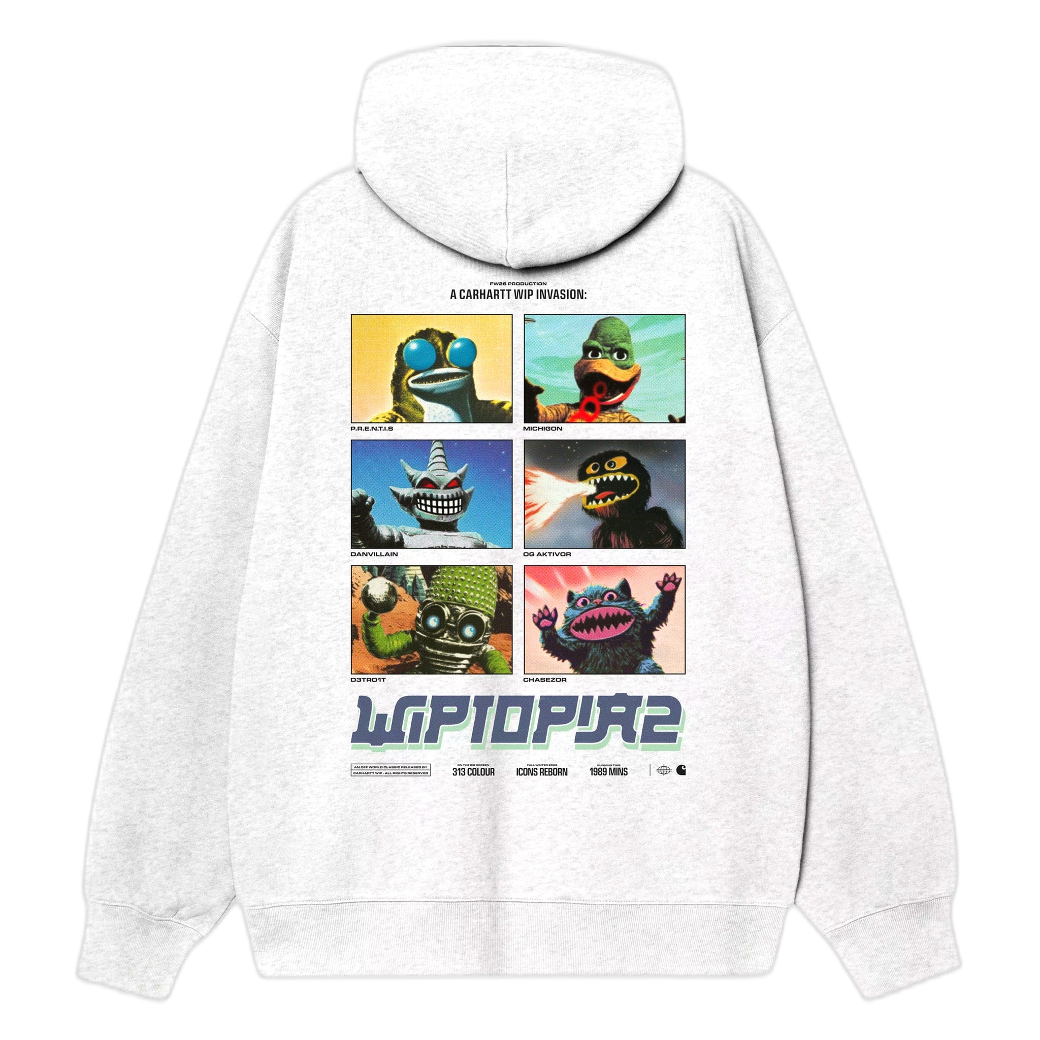 phenol Carhartt Wip hooded wiptopia 2 sweatshirt - ash heather