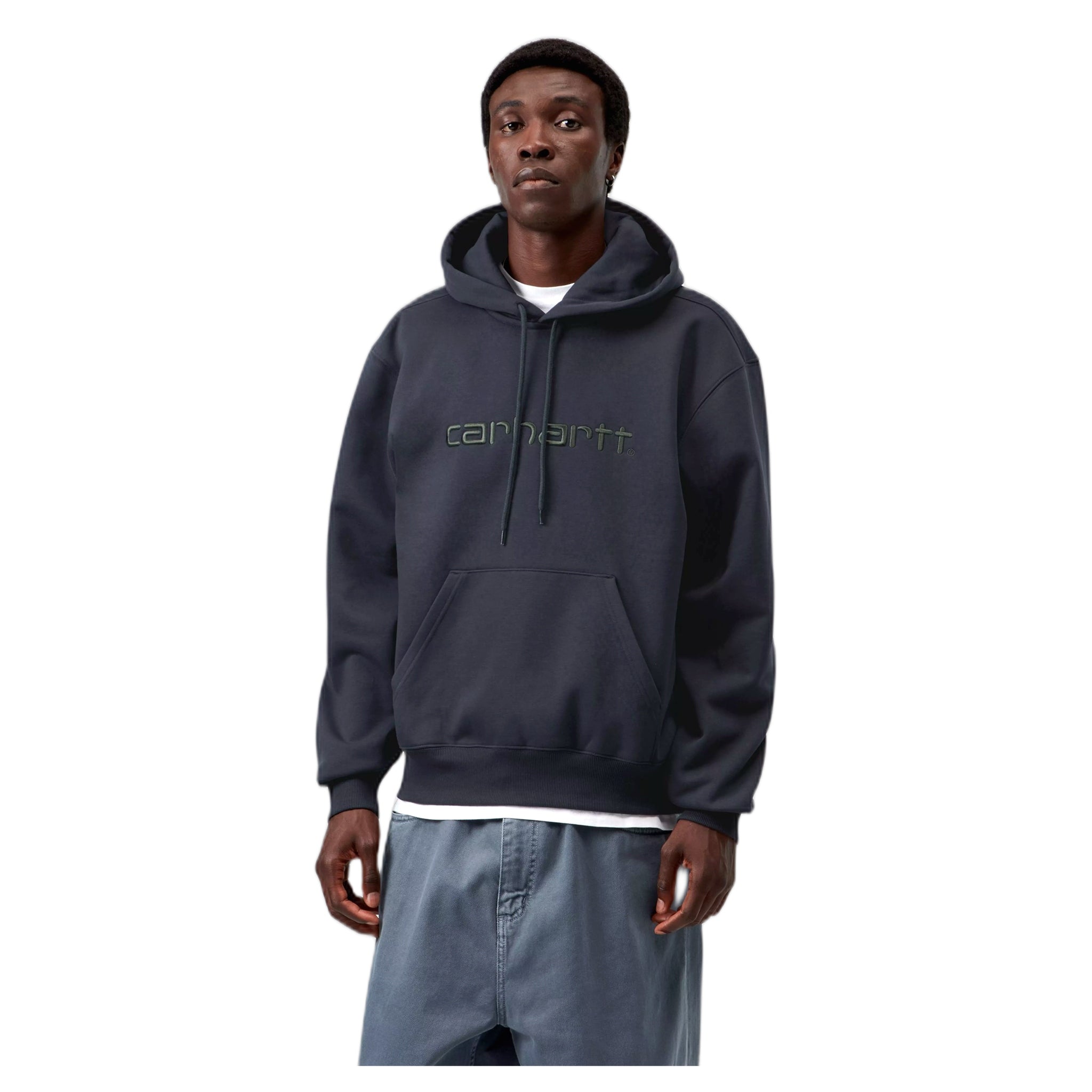 felpa carhartt wip hooded carhartt sweatshirt - dark navy / dark scarab