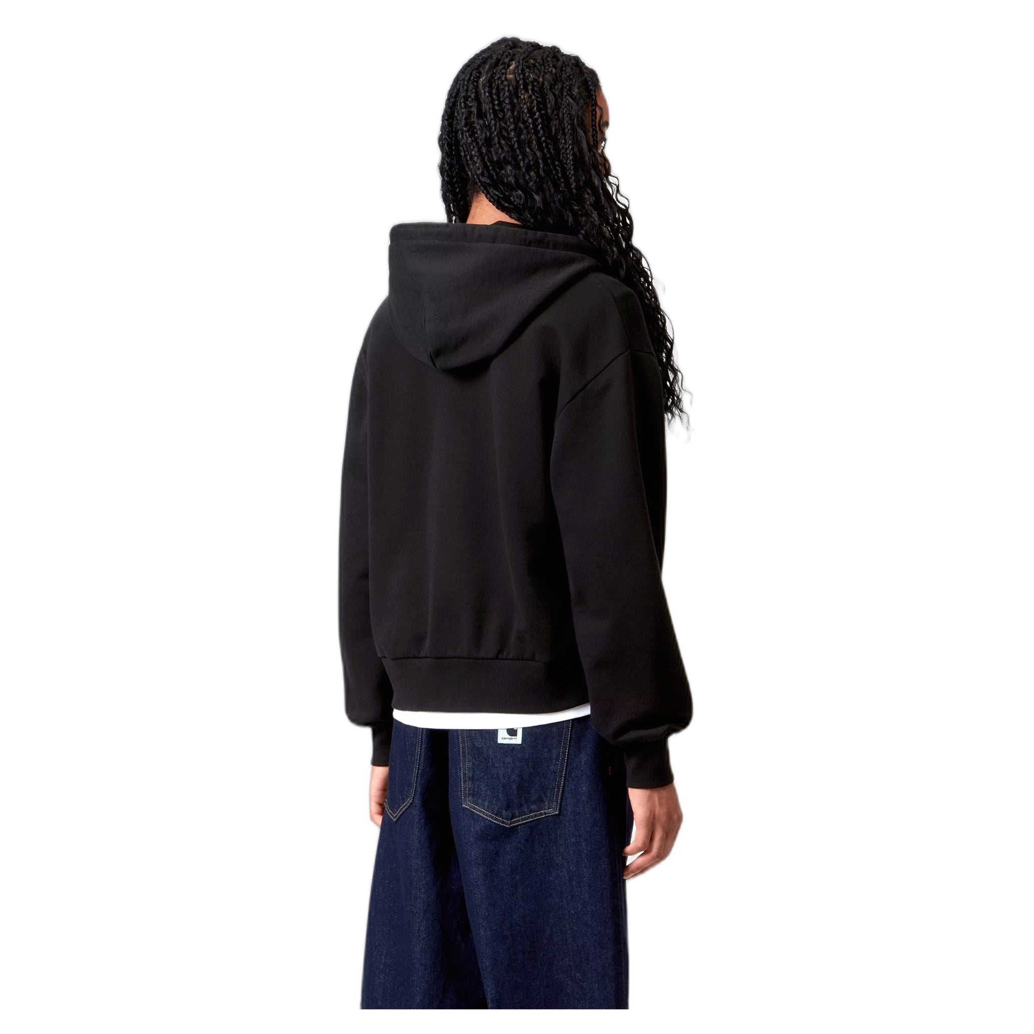 felpa carhartt wip w' hooded casey jacket - black / silver