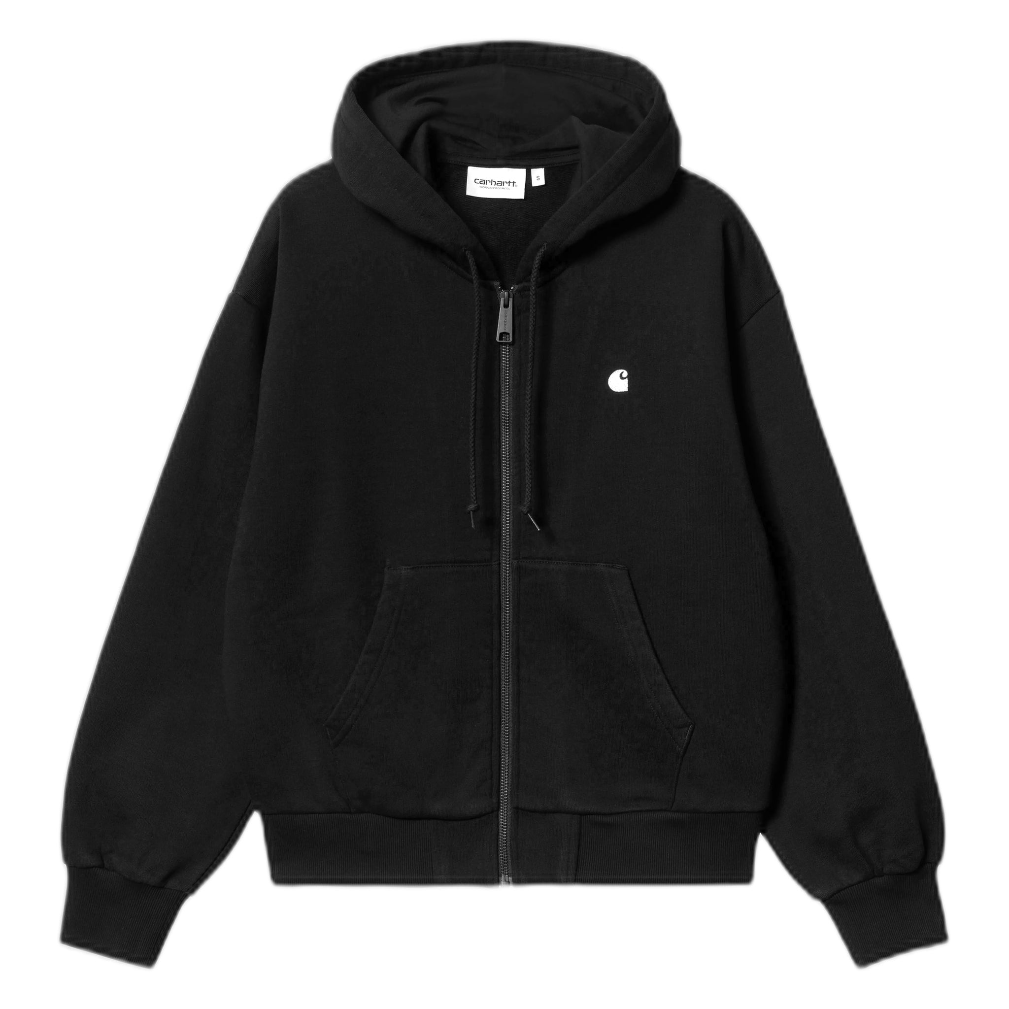 felpa carhartt wip w' hooded casey jacket - black / silver