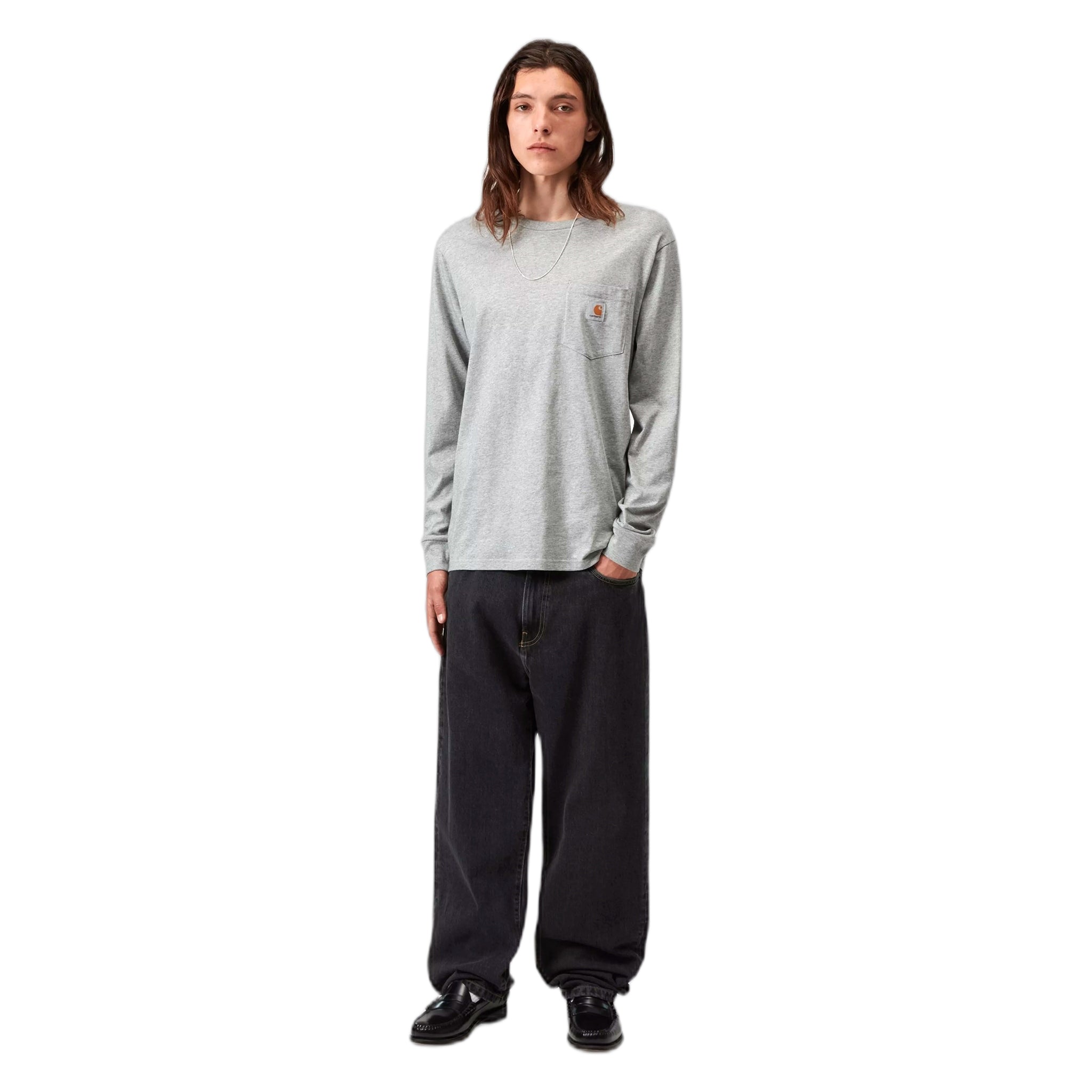 jeans carhartt wip aaron pant - black stone wash