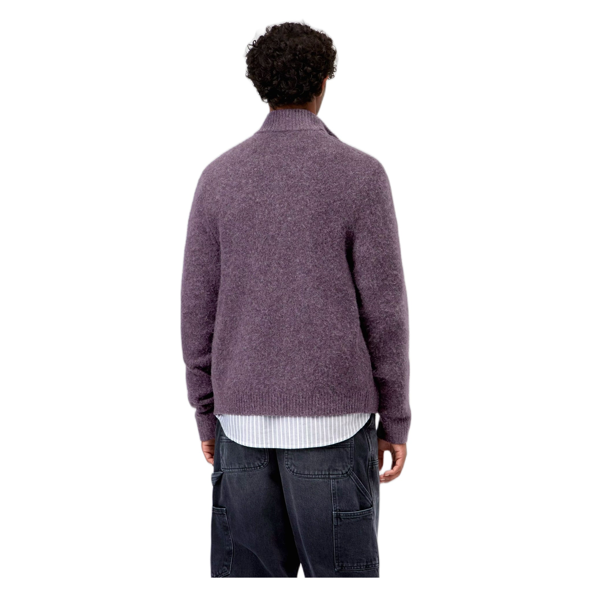 maglione carhartt wip curtis sweater jacket - tangled shady purple