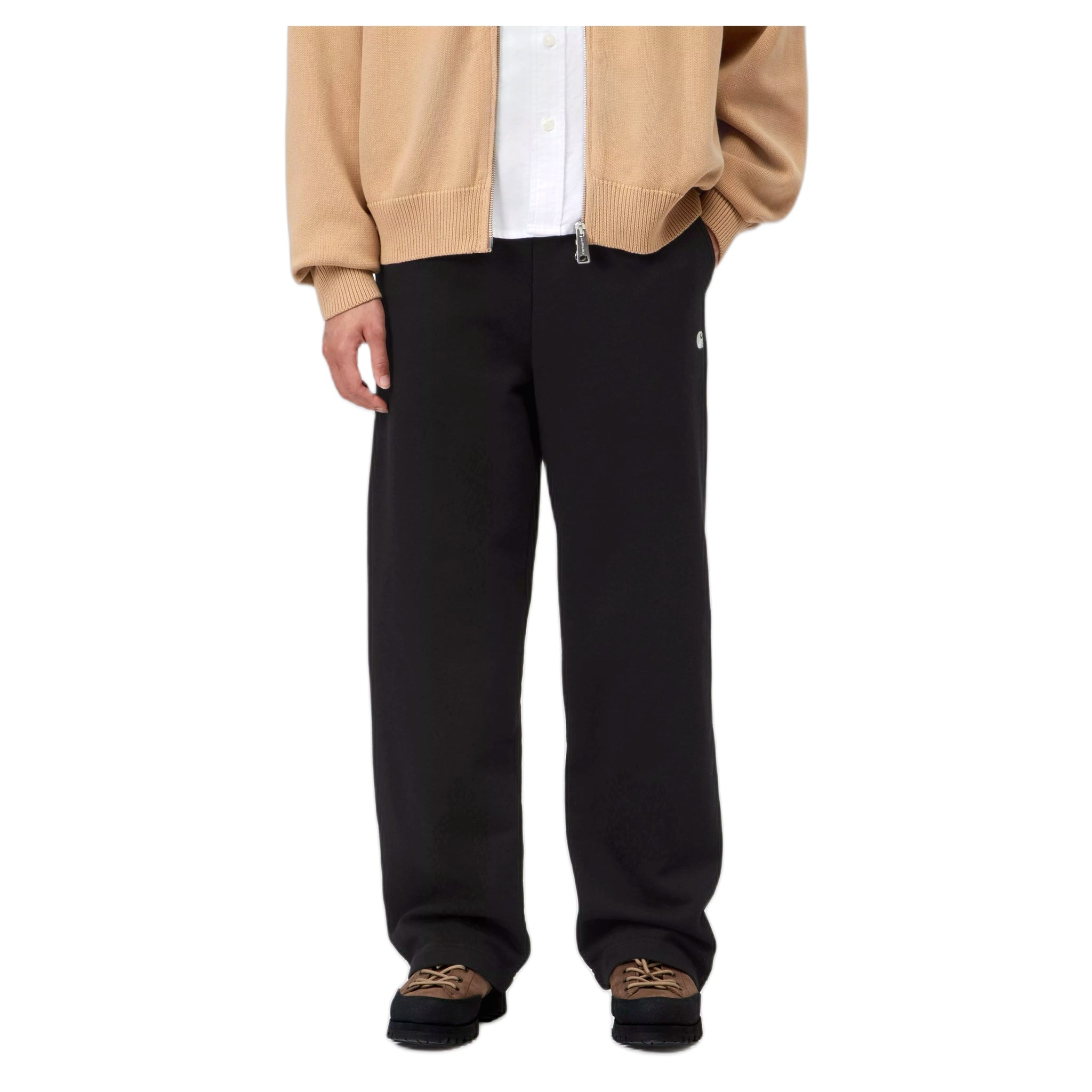 pants trousers Carhartt Wip w' cassie sweat pant - black/silver